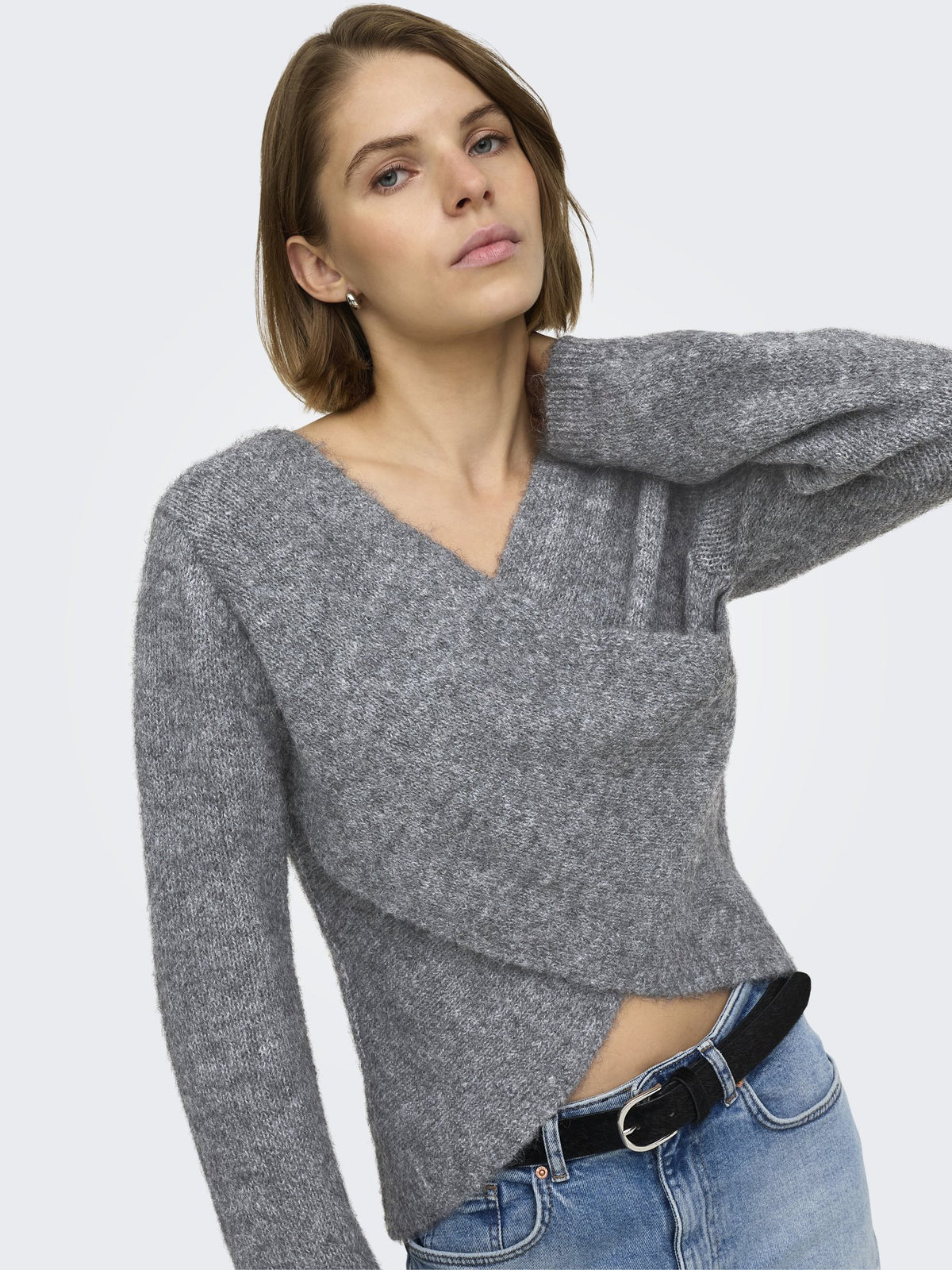 Only Damen Pullover Medium Grey Mel