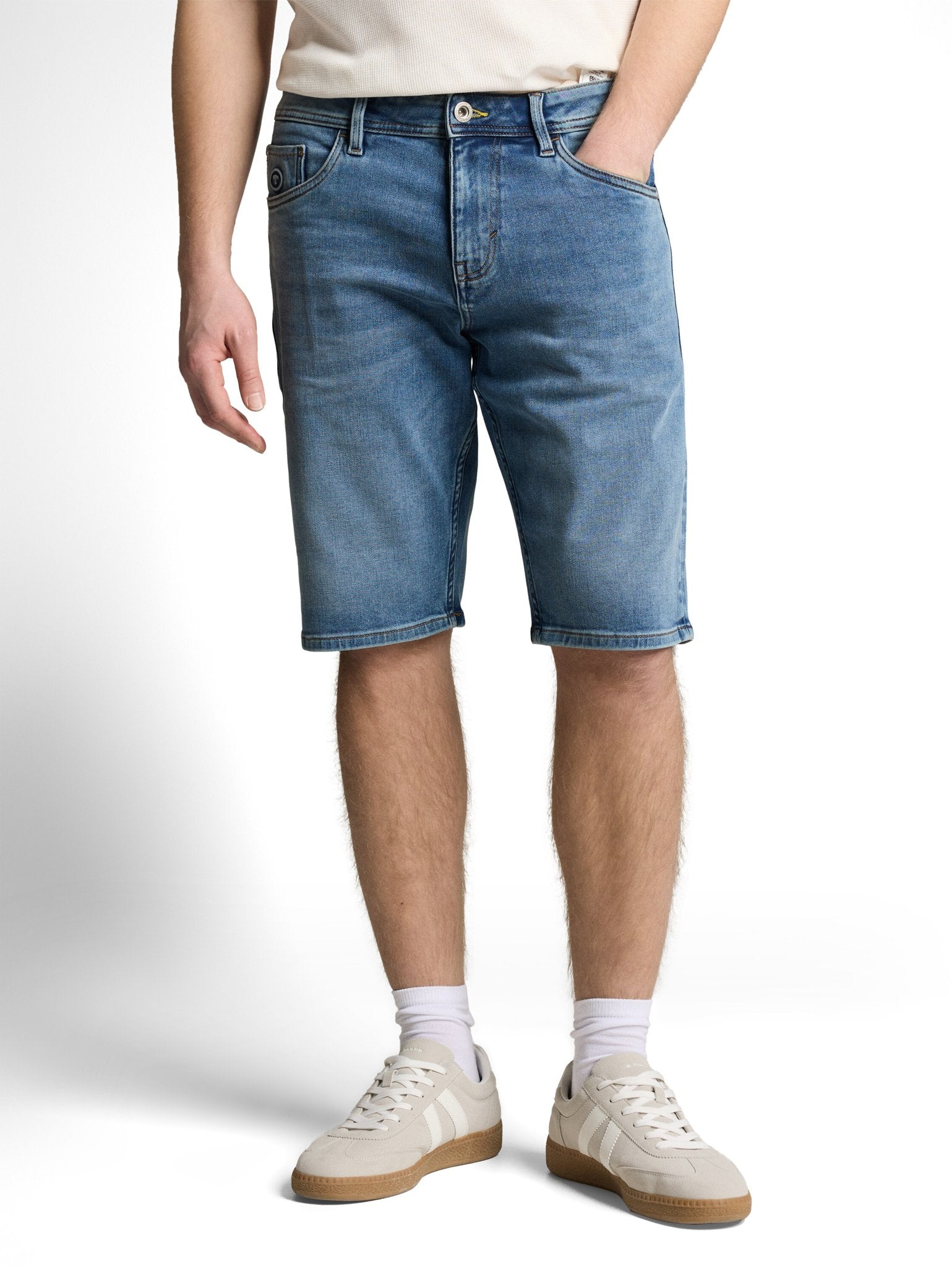 Tom Tailor Herren Shorts Used Light Ston