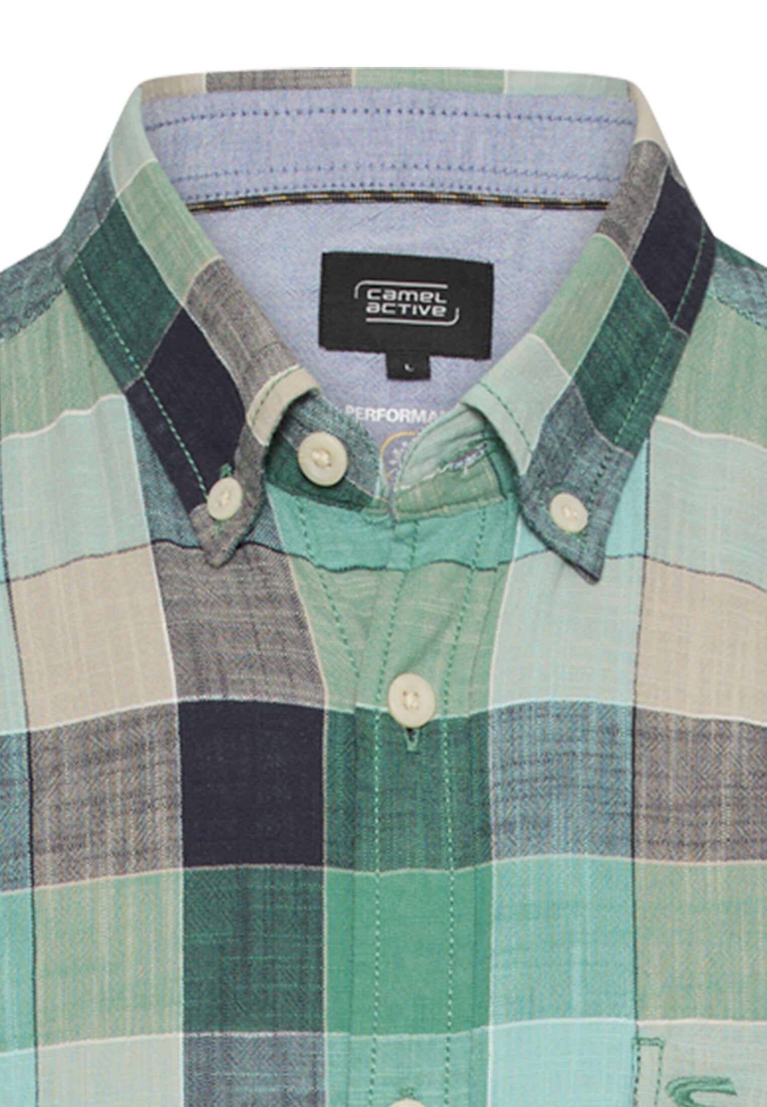 Camel active Herren Hemden kurz Lagoon Green