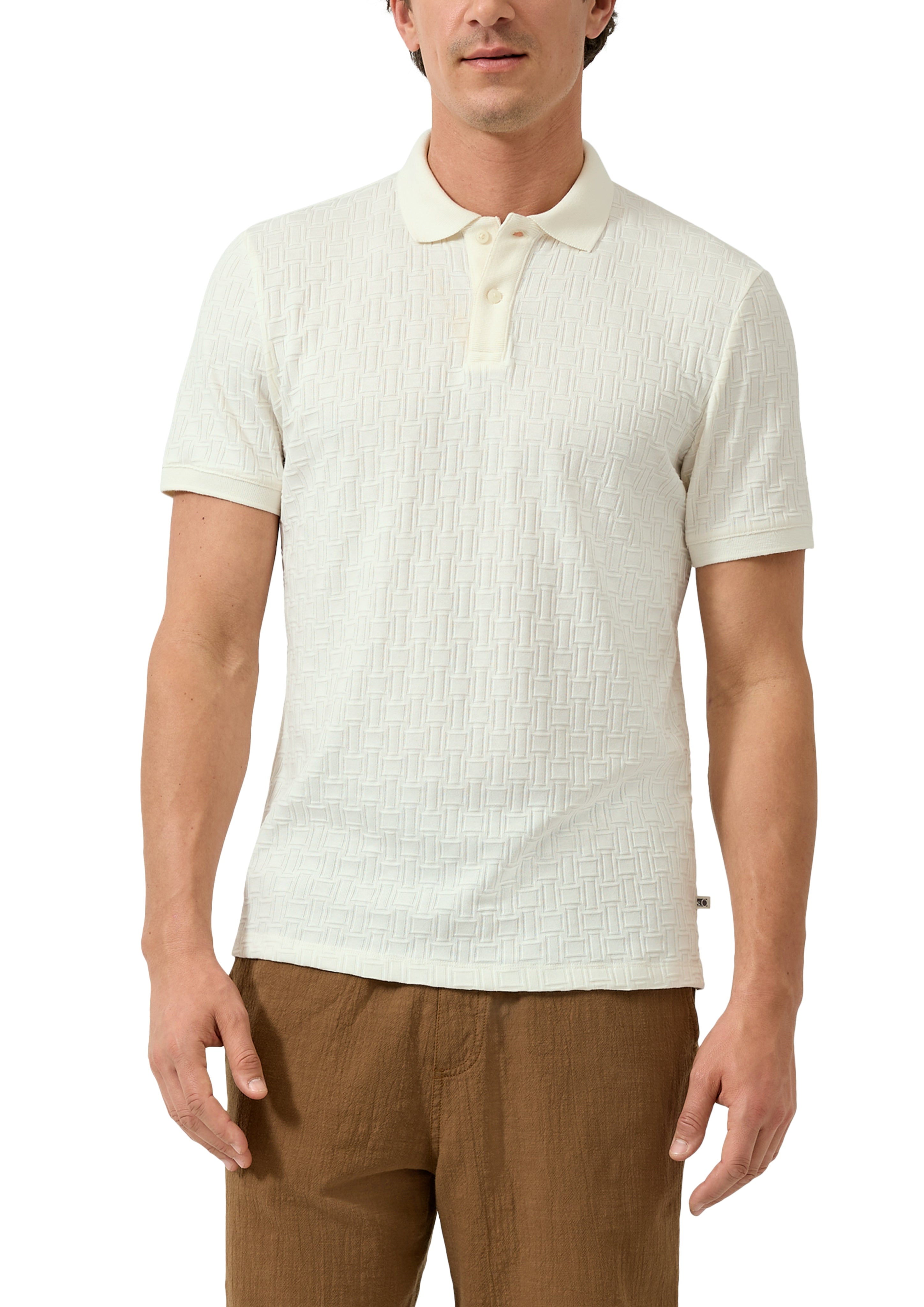 S. Oliver red Herren Polo-Shirts White