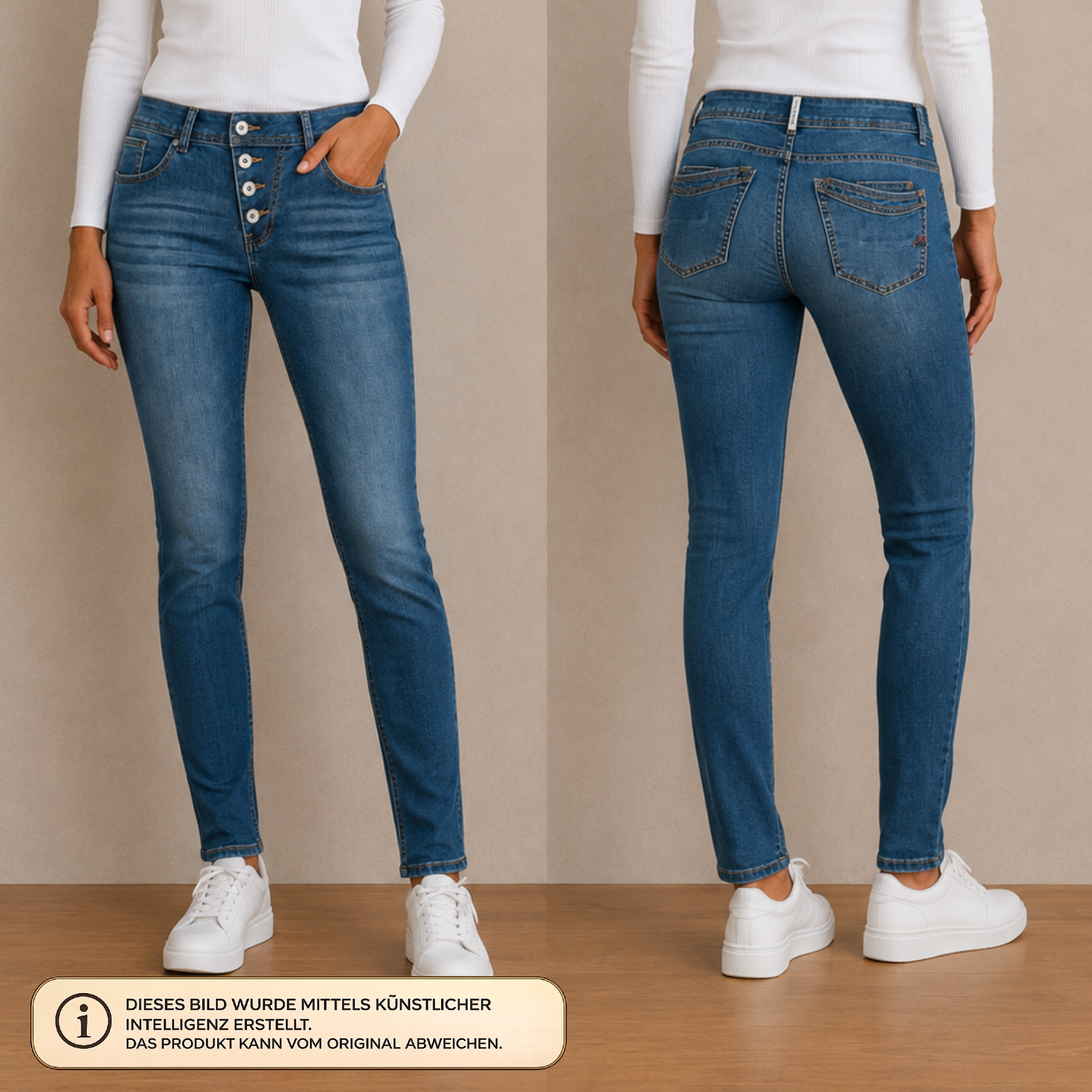 Buena Vista Damen Jeans Mid Stone