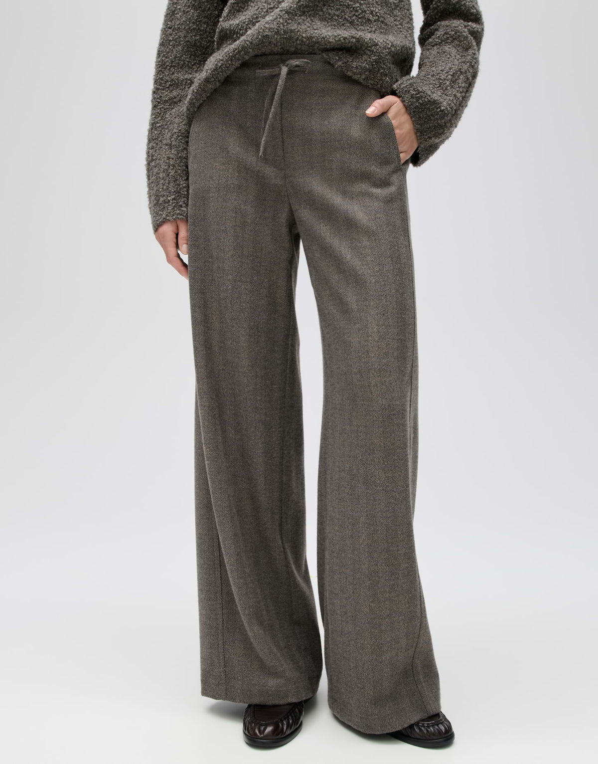 Opus Damen Hosen Warm Greige