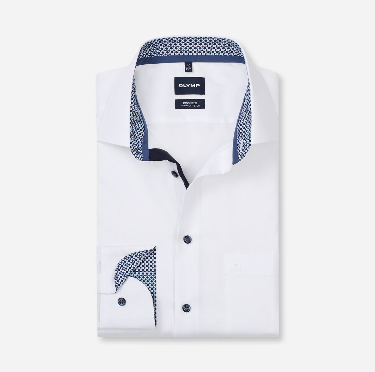 Olymp Herren Hemden lang Blau