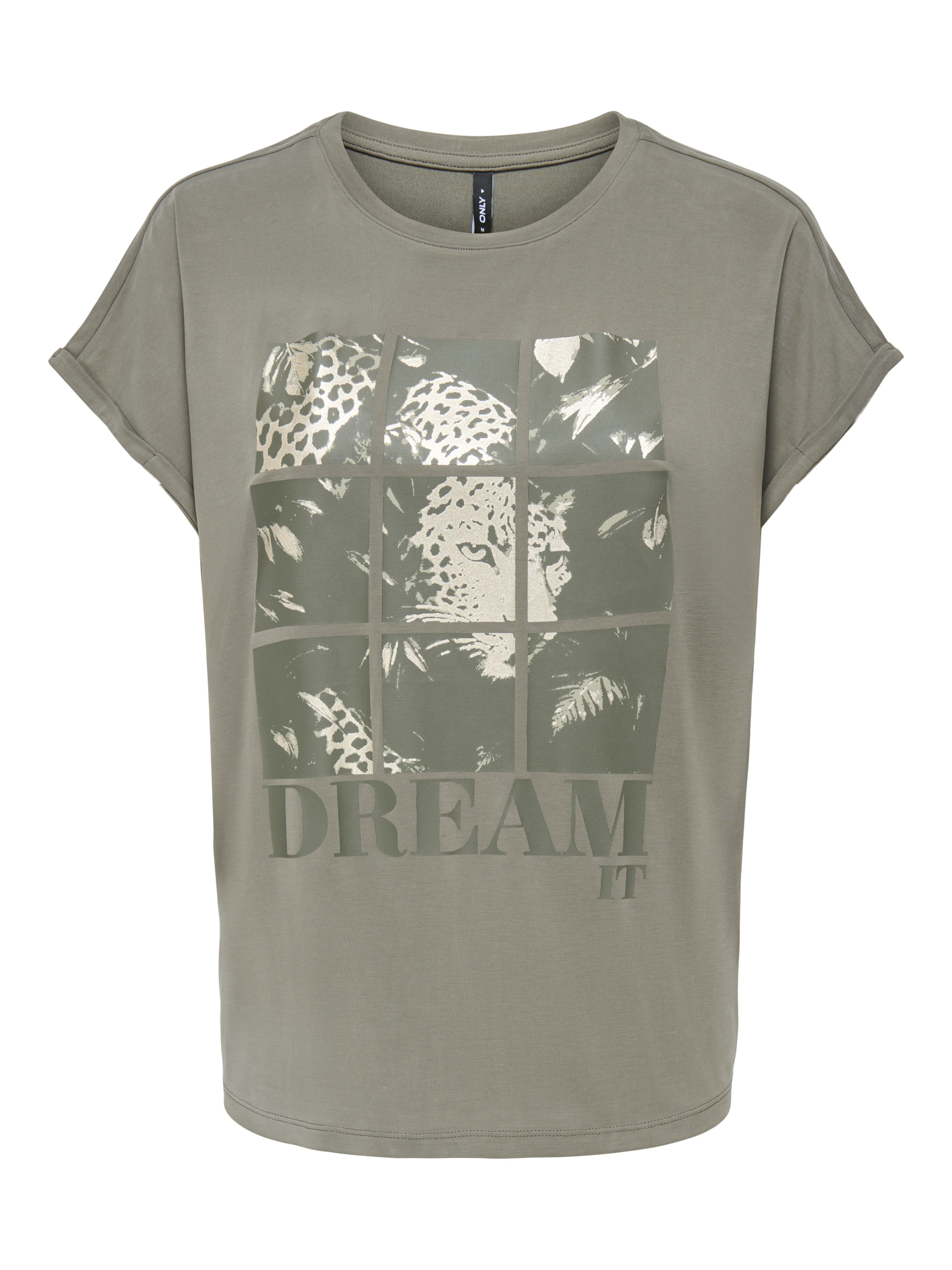 Only Damen T-Shirts Smokey Olive/Dr