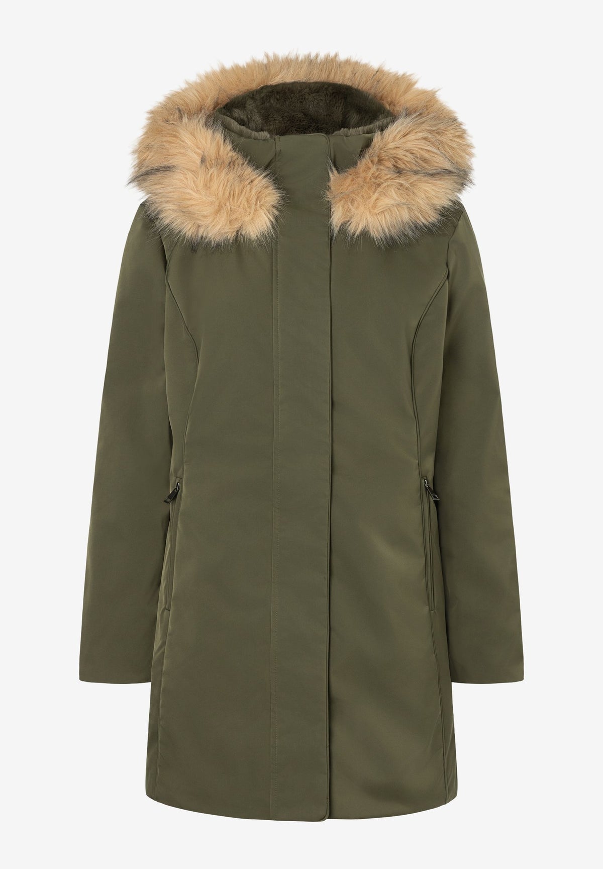 More & More Damen Mantel Dark Olive