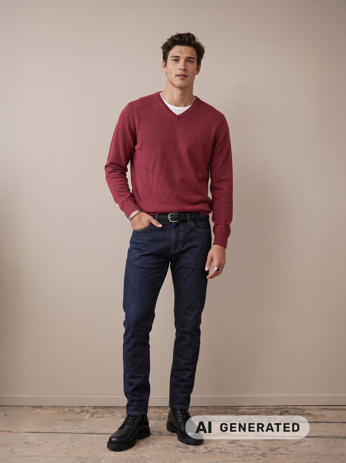 Fynch-Hatton Herren Pullover Brick