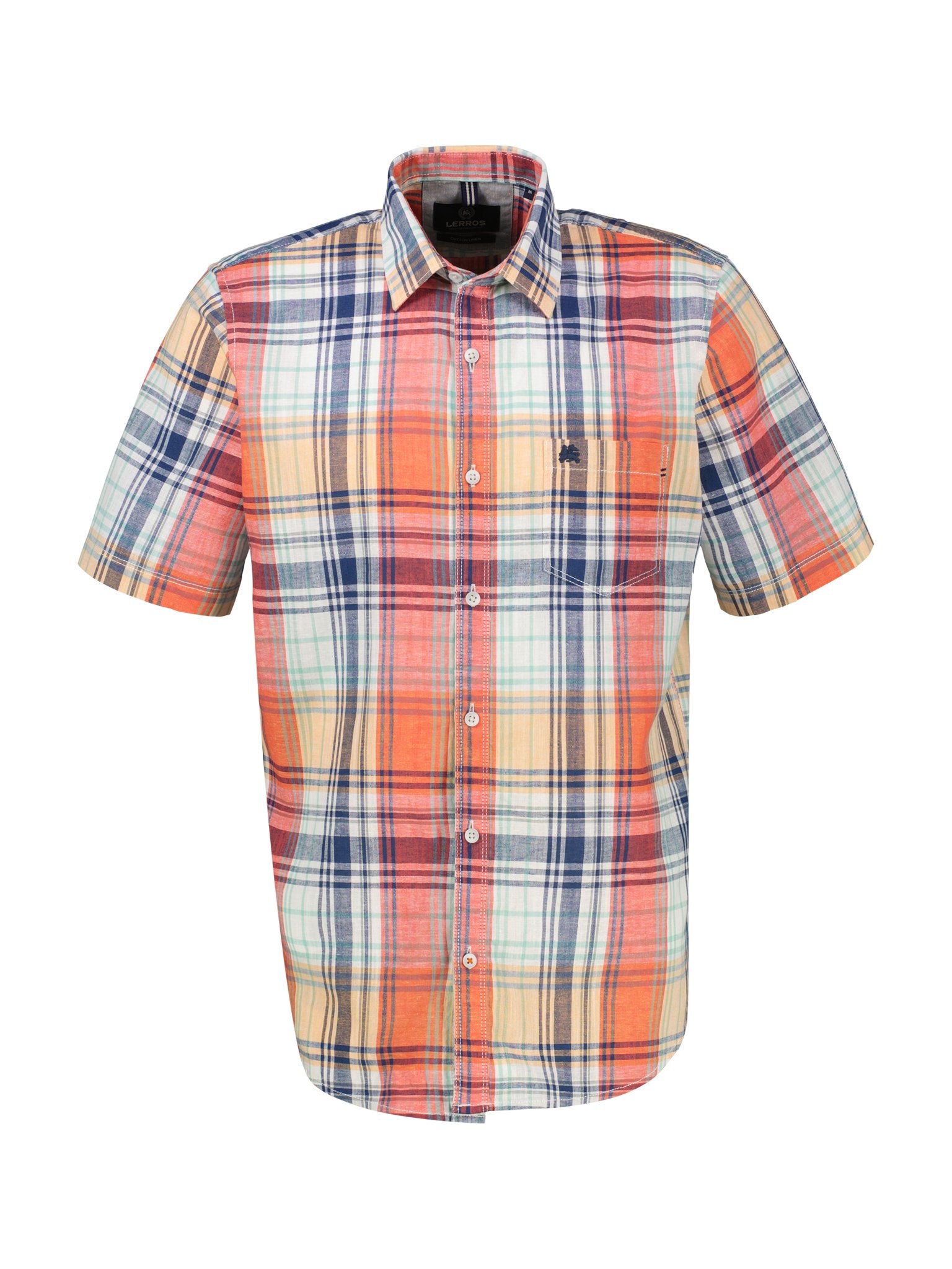 Lerros Herren Hemden kurz Broken White