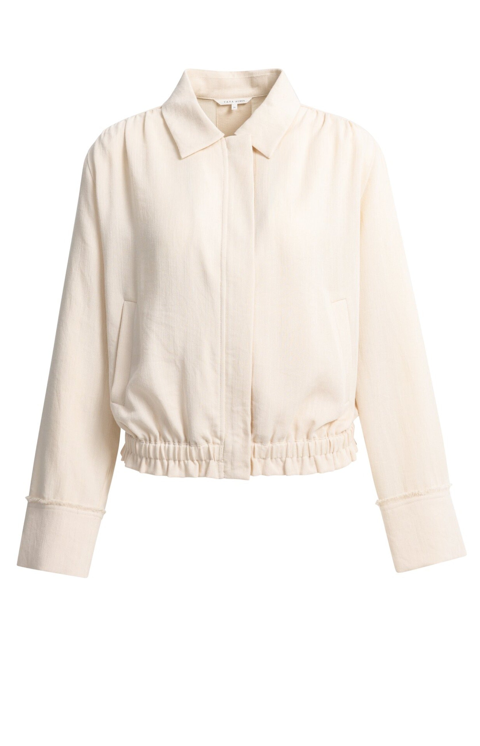 Leinen-Blusenjacke mit Kordelzug