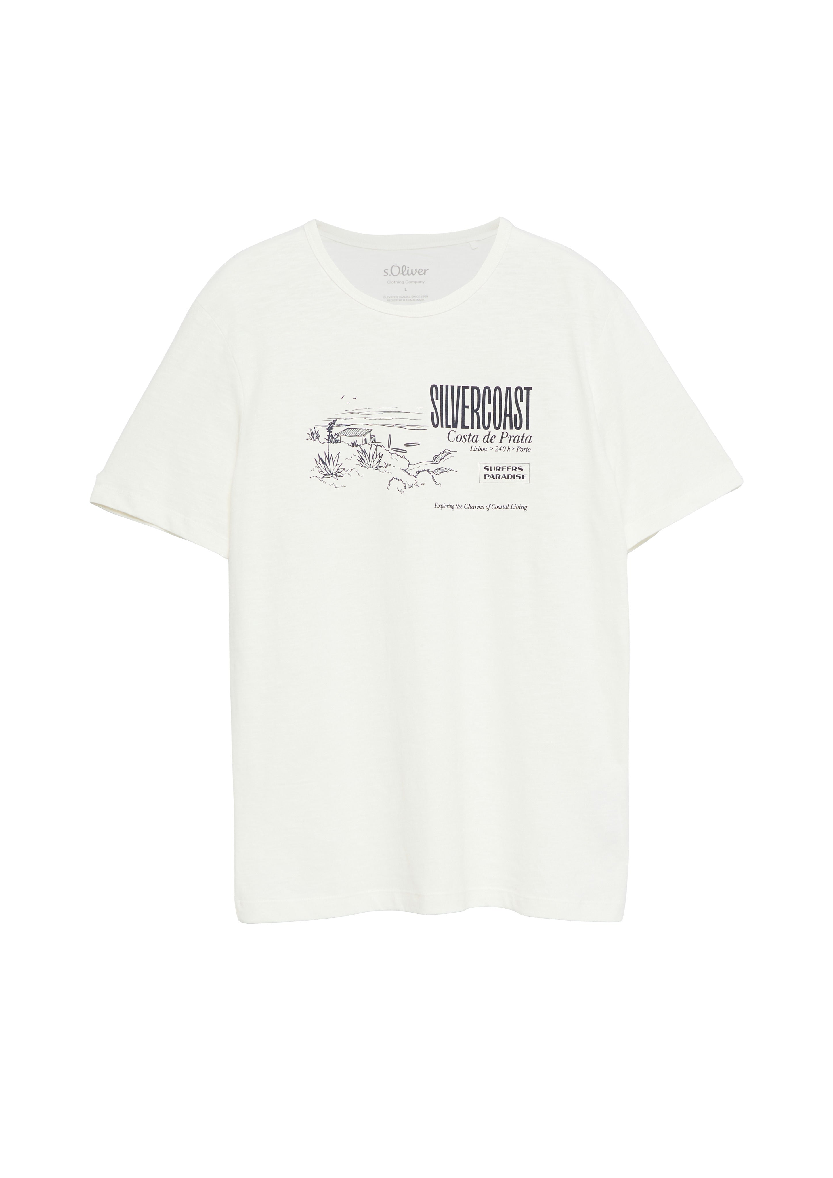 S. Oliver red Herren T-Shirts kurz White