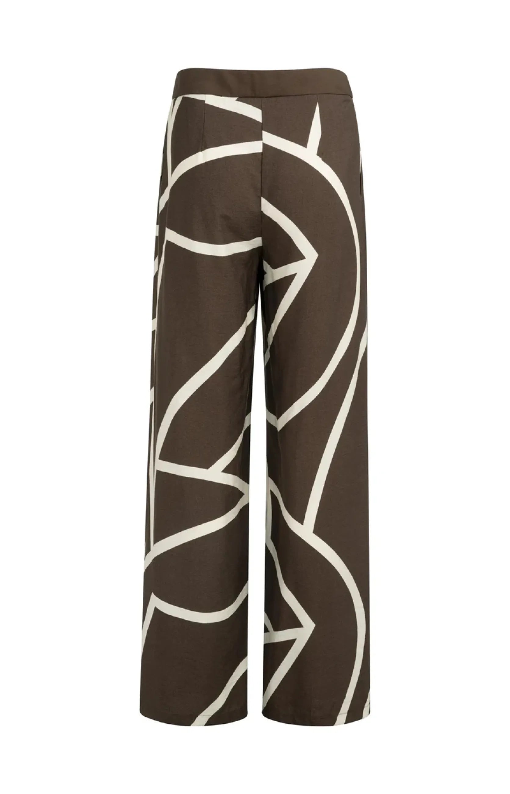 Gewebte Hose mit weitem Bein und Print