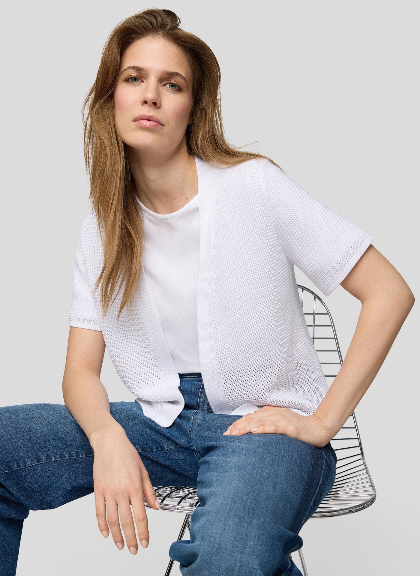 Rabe Damen Strickjacken Weiss