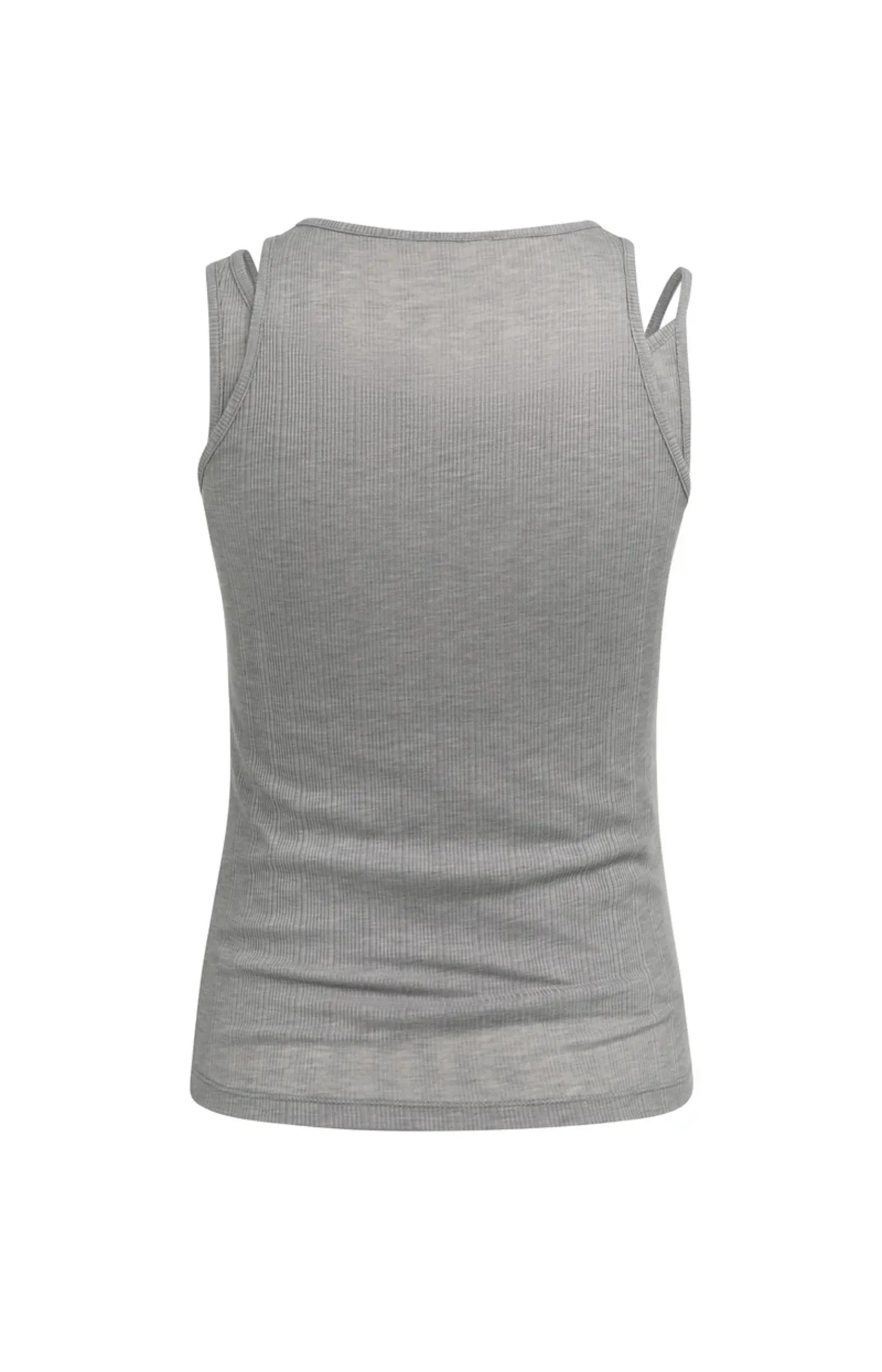 Doppellagiges Tanktop mit asymmetrischen Trägern