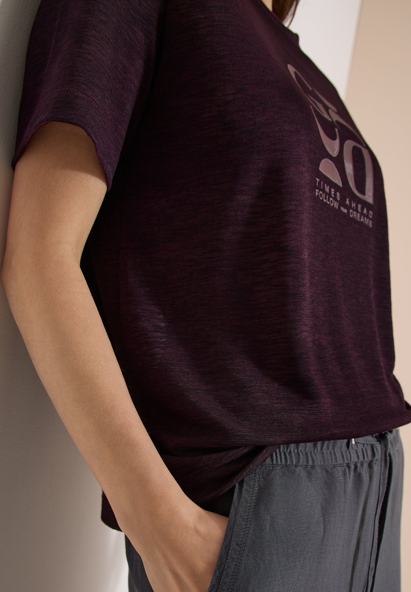 Cecil Damen T-Shirts Rich Burg