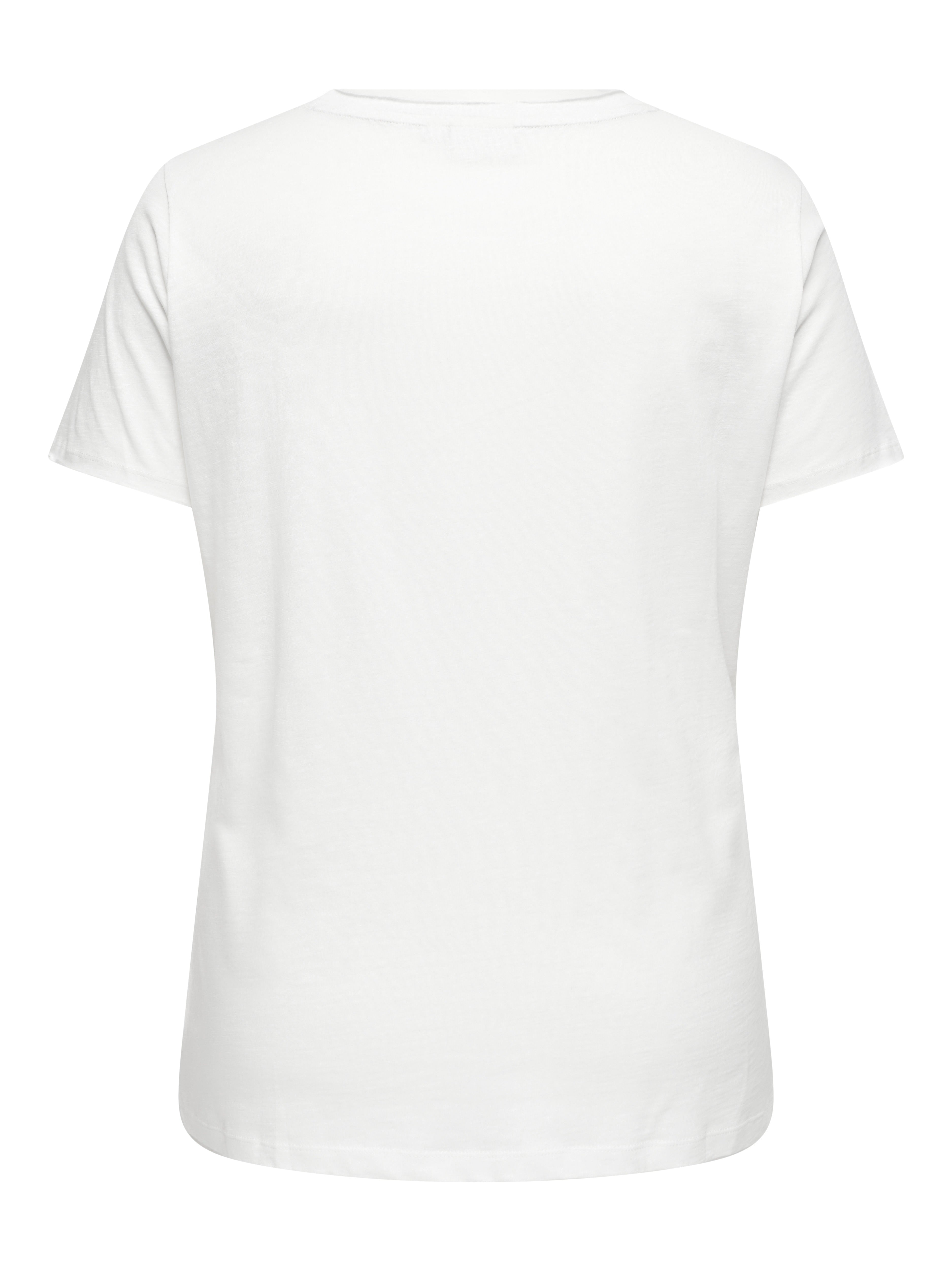 Only Carmakoma Damen T-Shirts Cloud Dancer/Ro