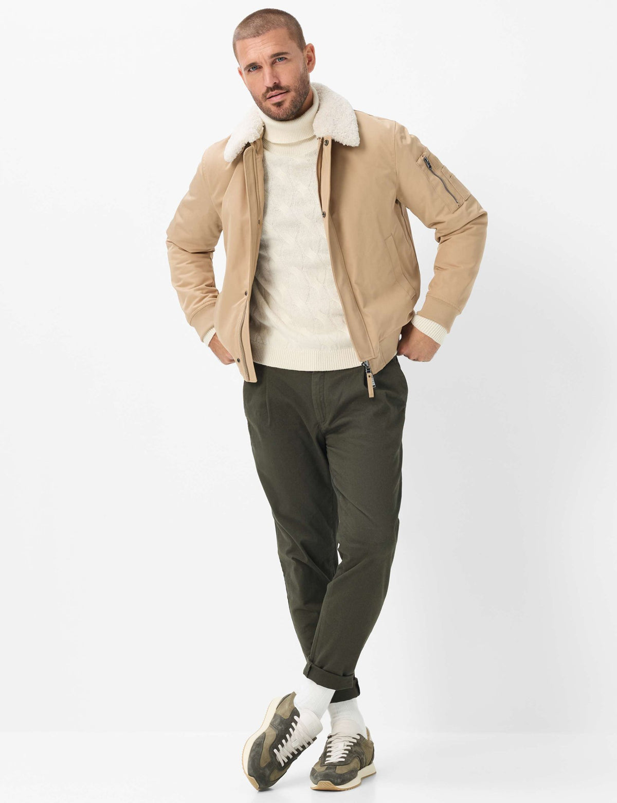 Brax Herren Pullover Offwhite