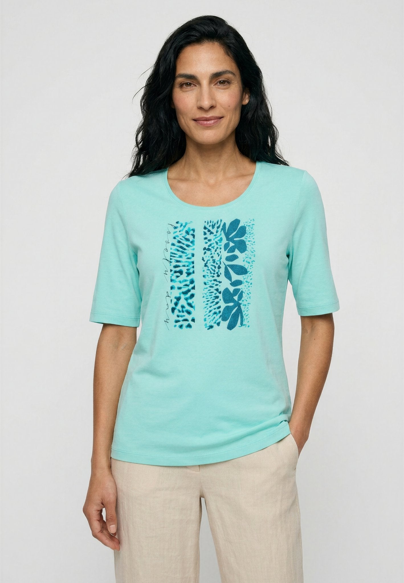 Olsen Damen T-Shirts Pool Blue
