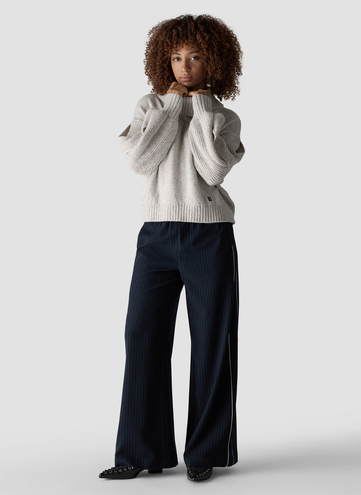 Le Comte Damen Pullover Perlgraumela