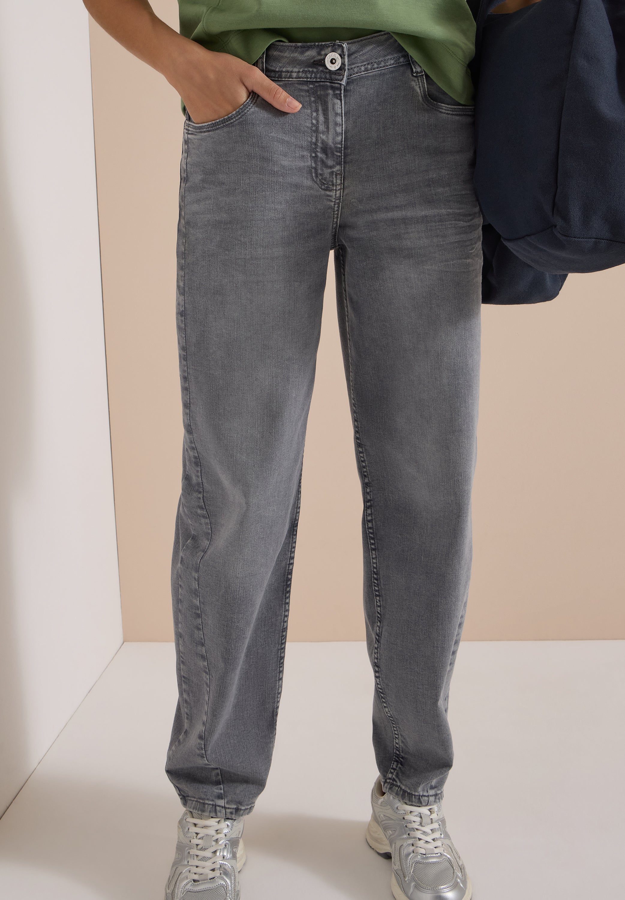 Cecil Damen Hosen Light Gre