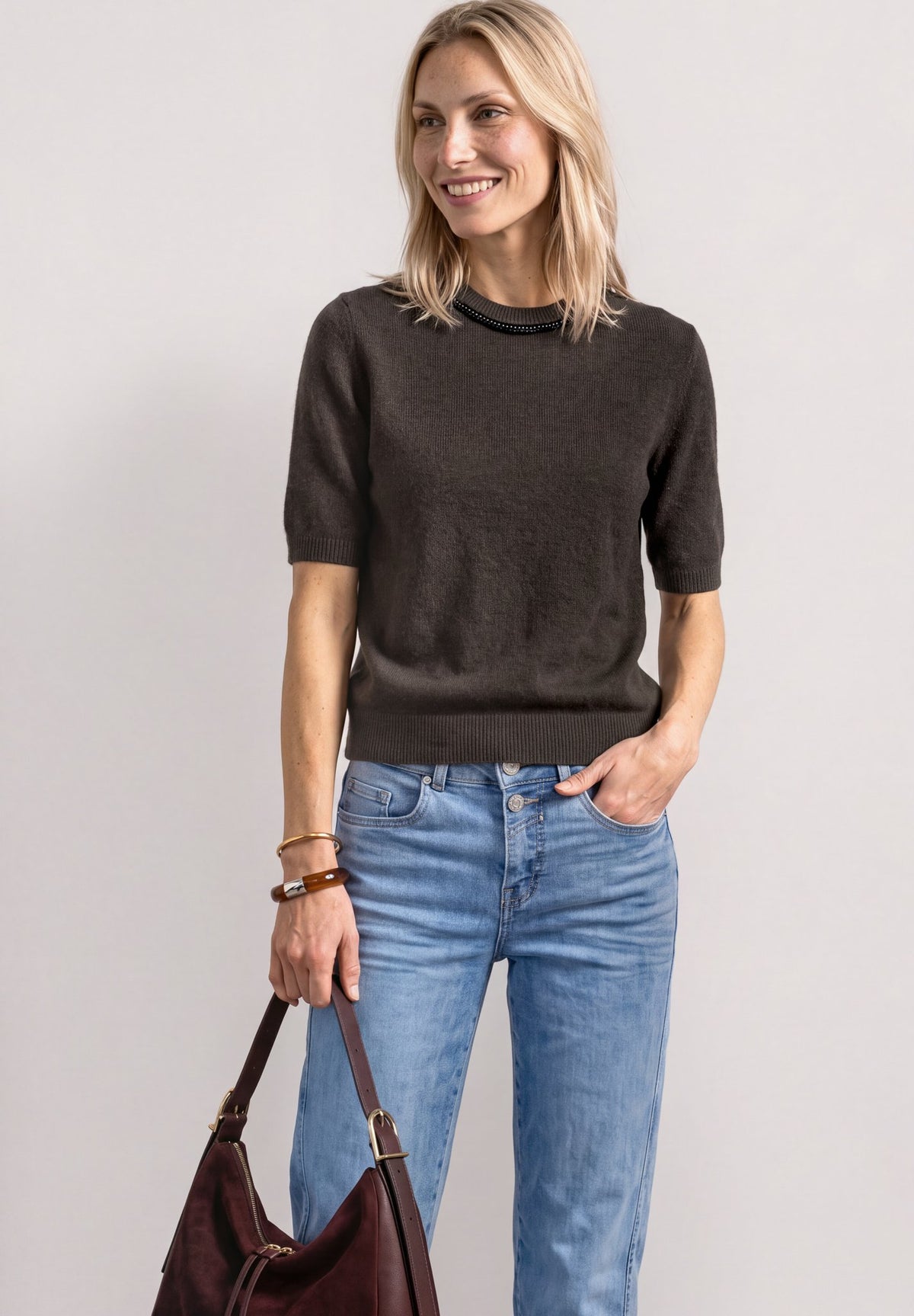 Street One Damen Pullover Black Cof