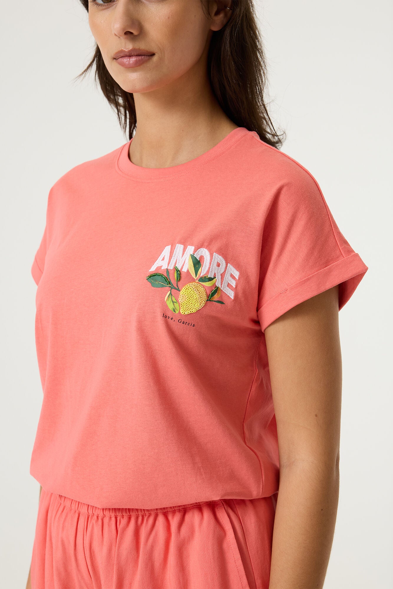 Garcia Damen T-Shirts Coral Crush