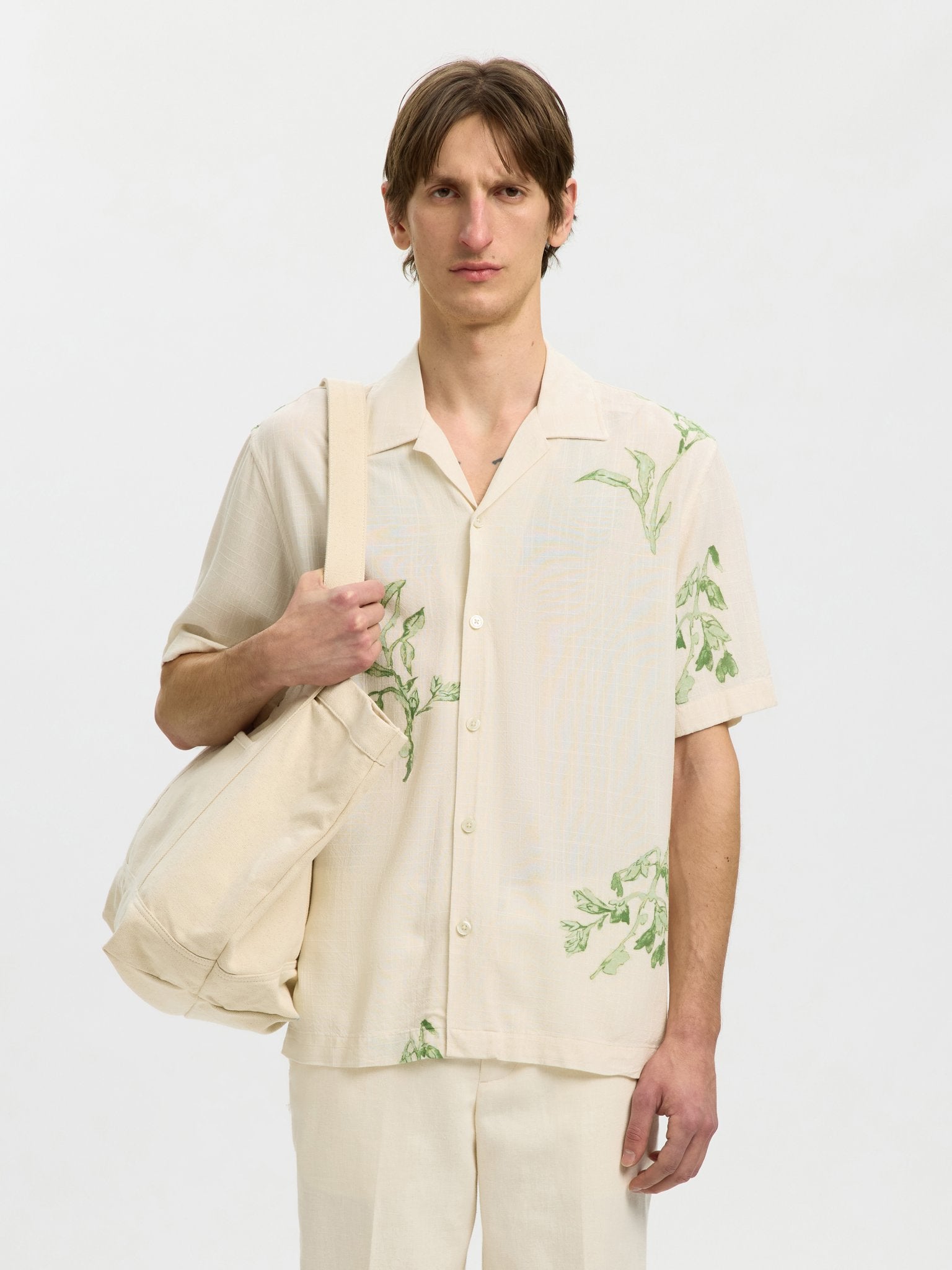 Selected homme Herren Hemden Egret