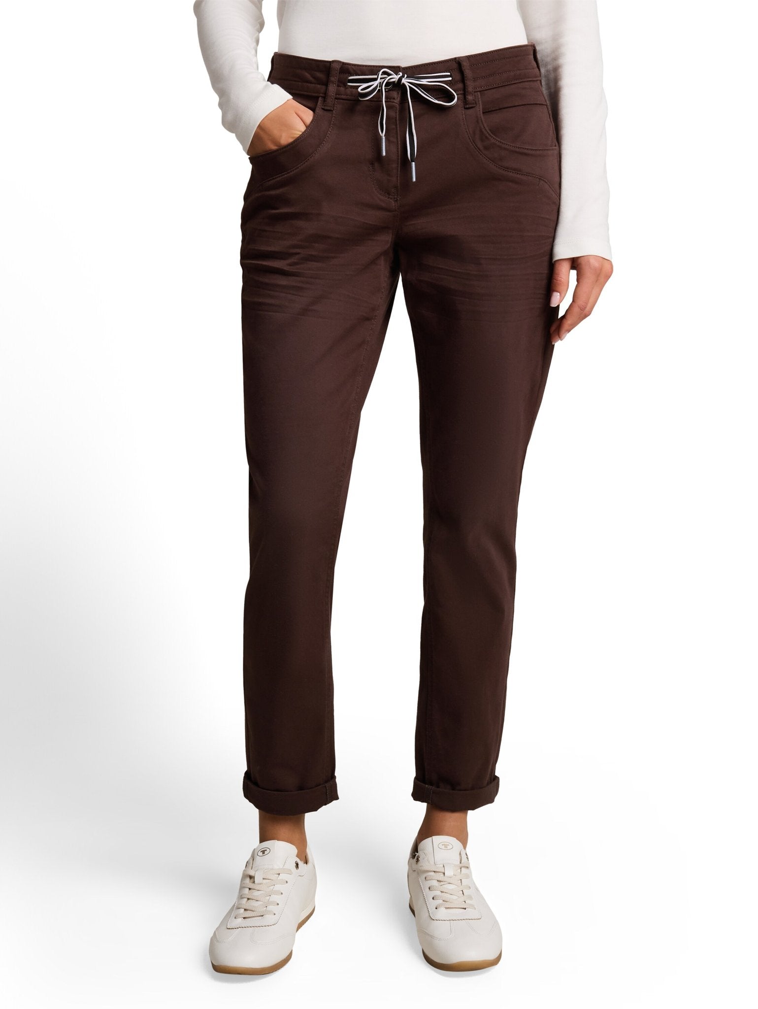 Tom Tailor Damen Hosen Java Dark Brown
