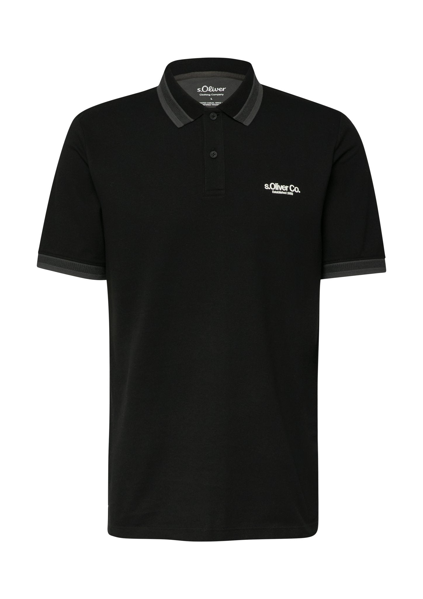 S. Oliver red Herren Polo-Shirts Black