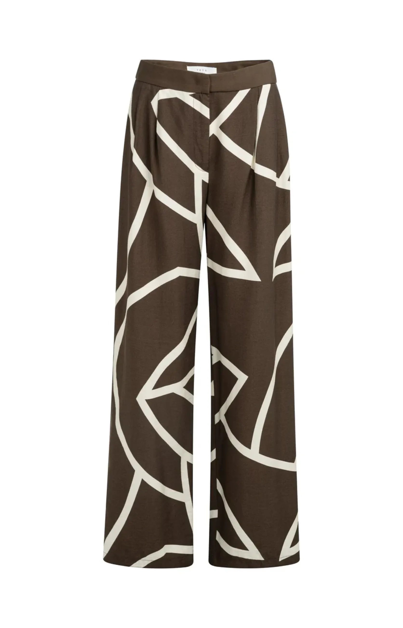 Gewebte Hose mit weitem Bein und Print
