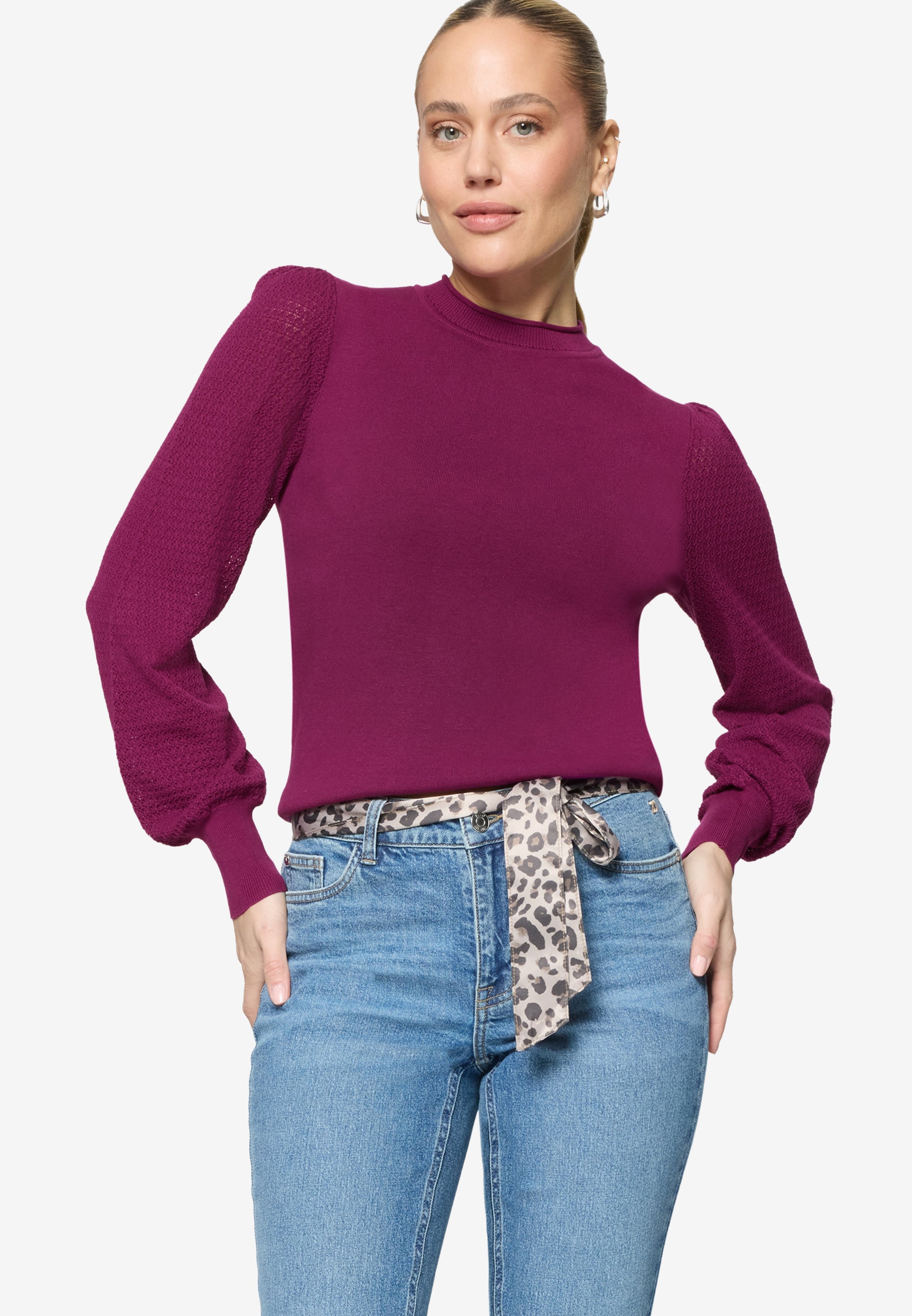 Zero Damen Pullover Magenta Purple