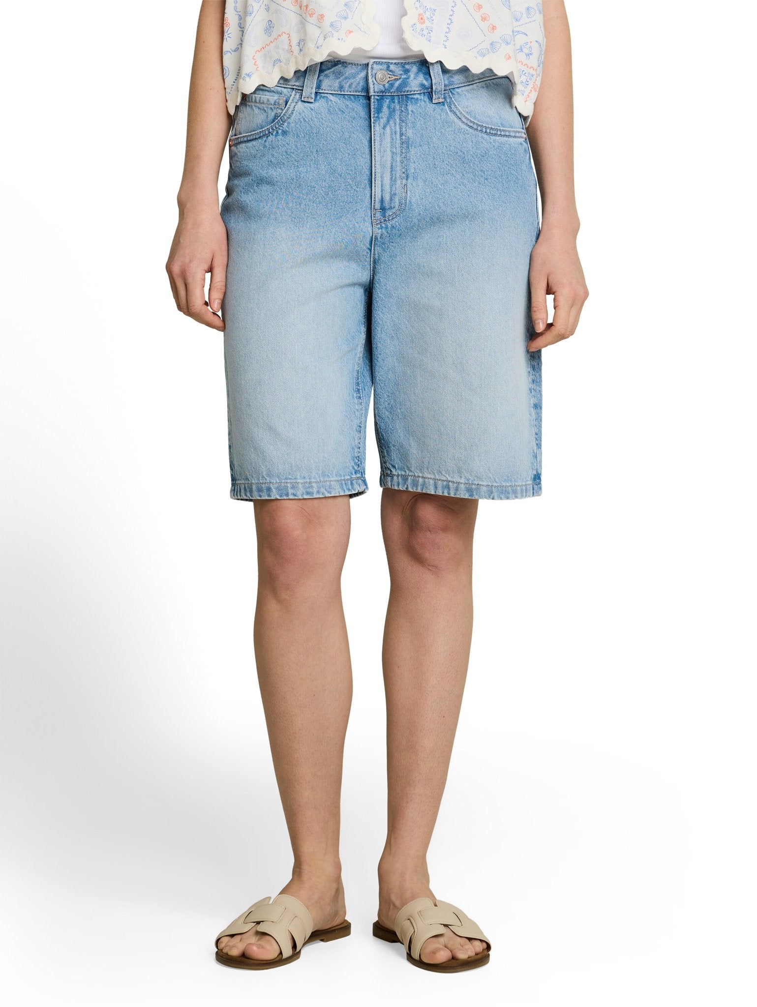 Tom Tailor denim Damen Shorts Used Light Ston