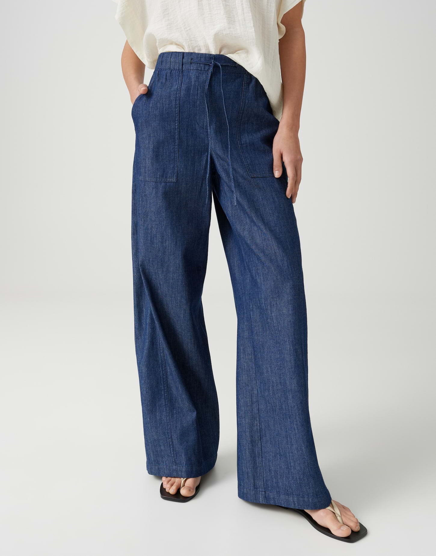 Opus Damen Hosen Mid Oxford Blue