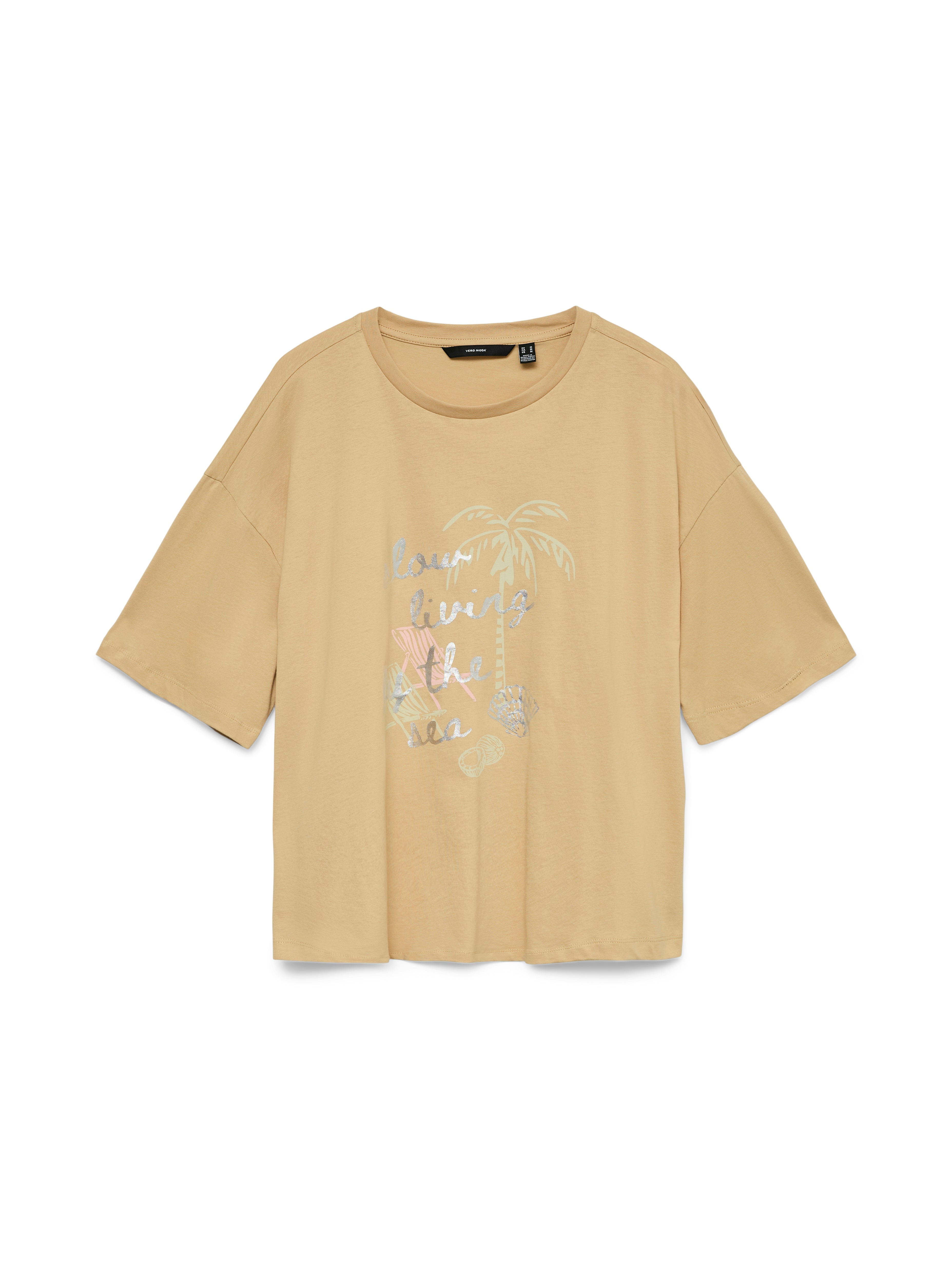 Vero Moda Damen T-Shirts Warm Sand/Slow