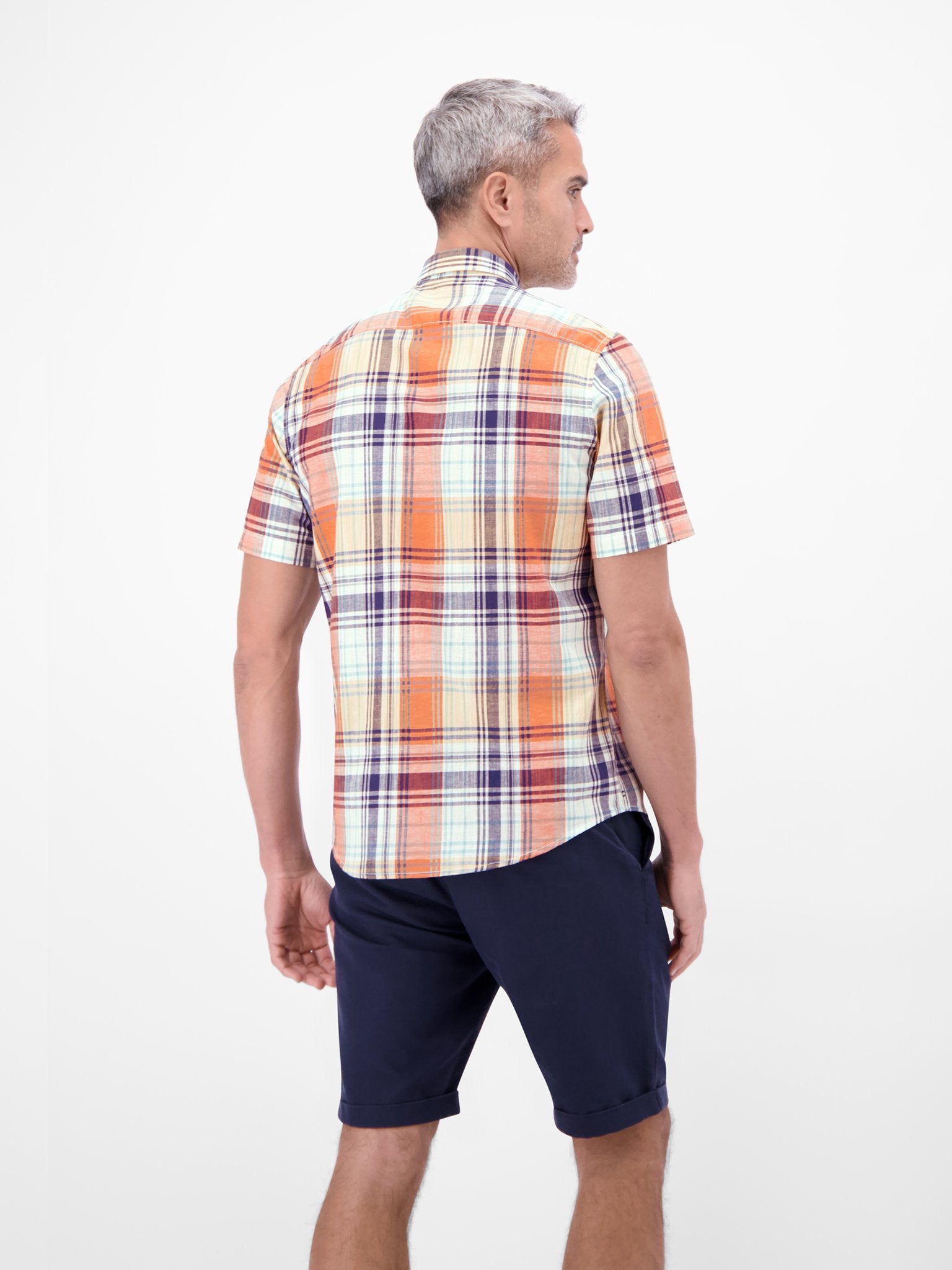 Lerros Herren Hemden kurz Broken White