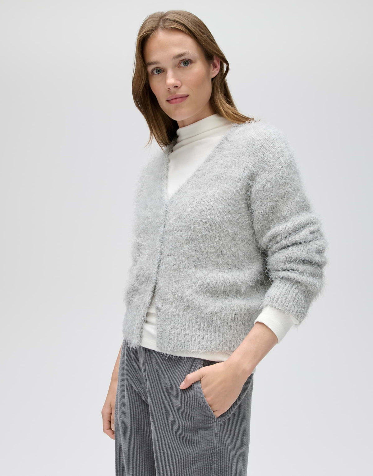 Opus Damen Pullover Hazy Fog Melang