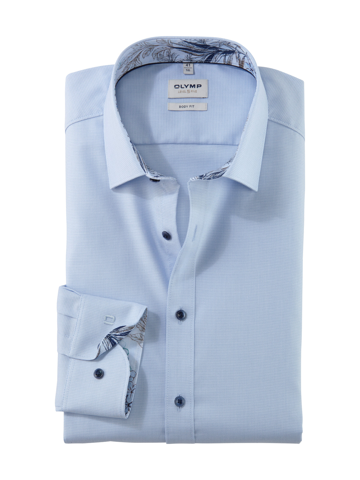 Olymp Herren Hemden lang Bleu