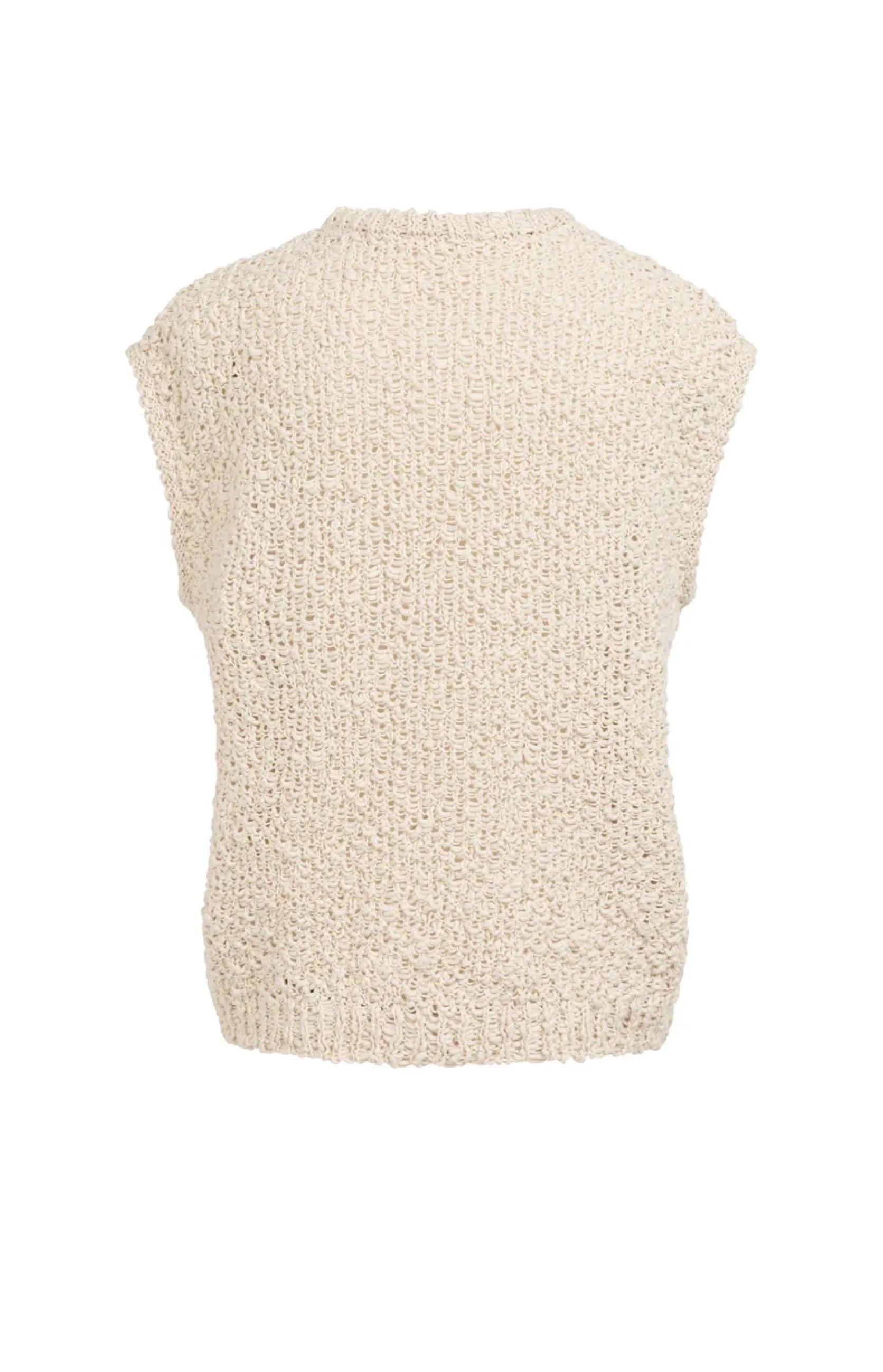 Ärmelloser Pullover mit offenem Strickmuster