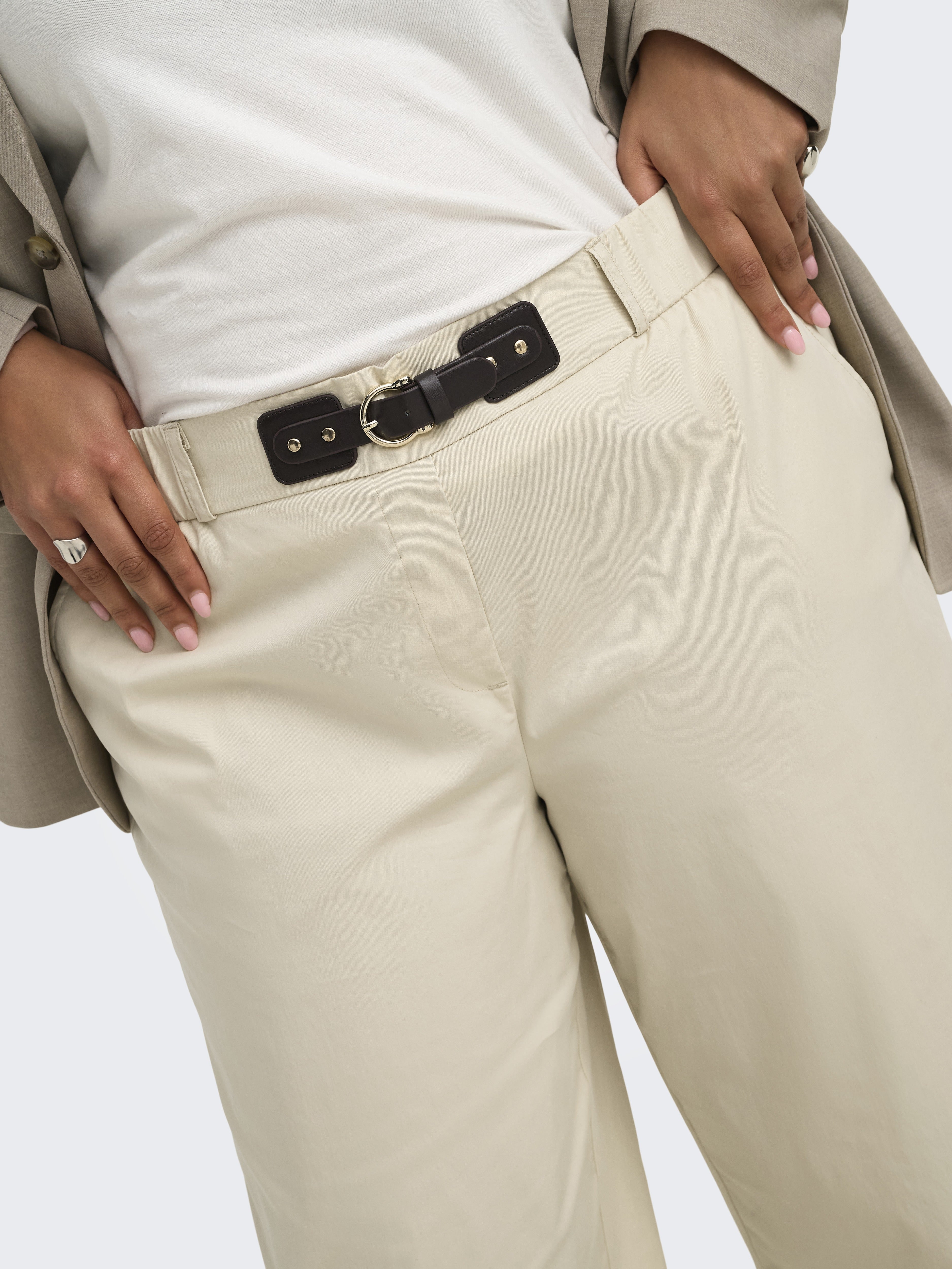 Only Caramkoma Damen Hosen Oatmeal