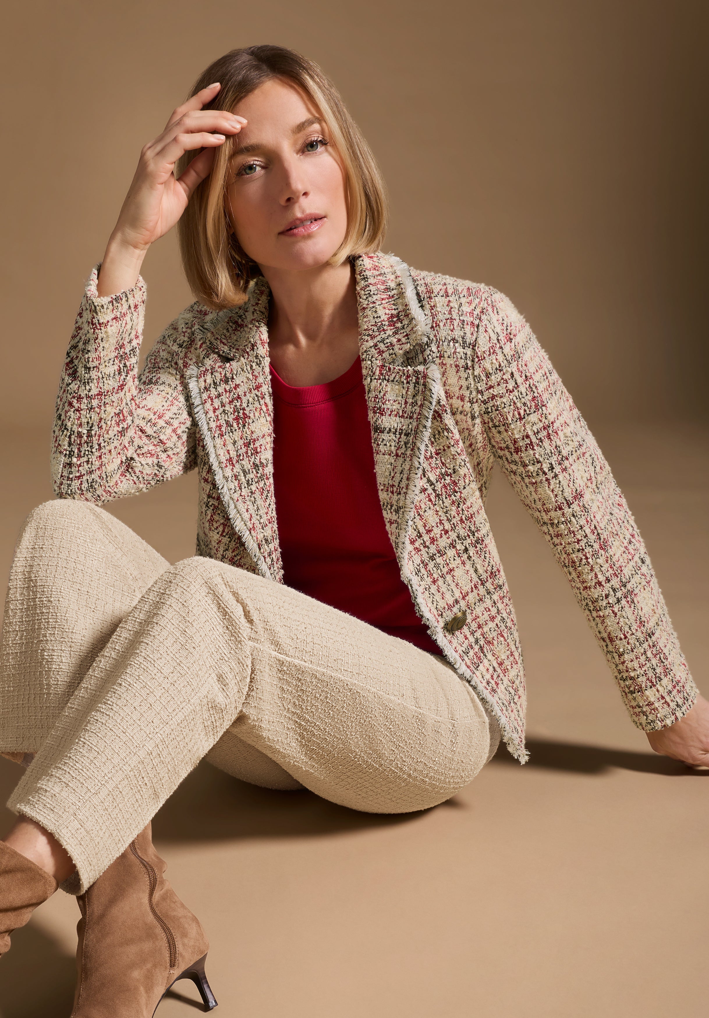 Bianca Damen Blazer Red Mix