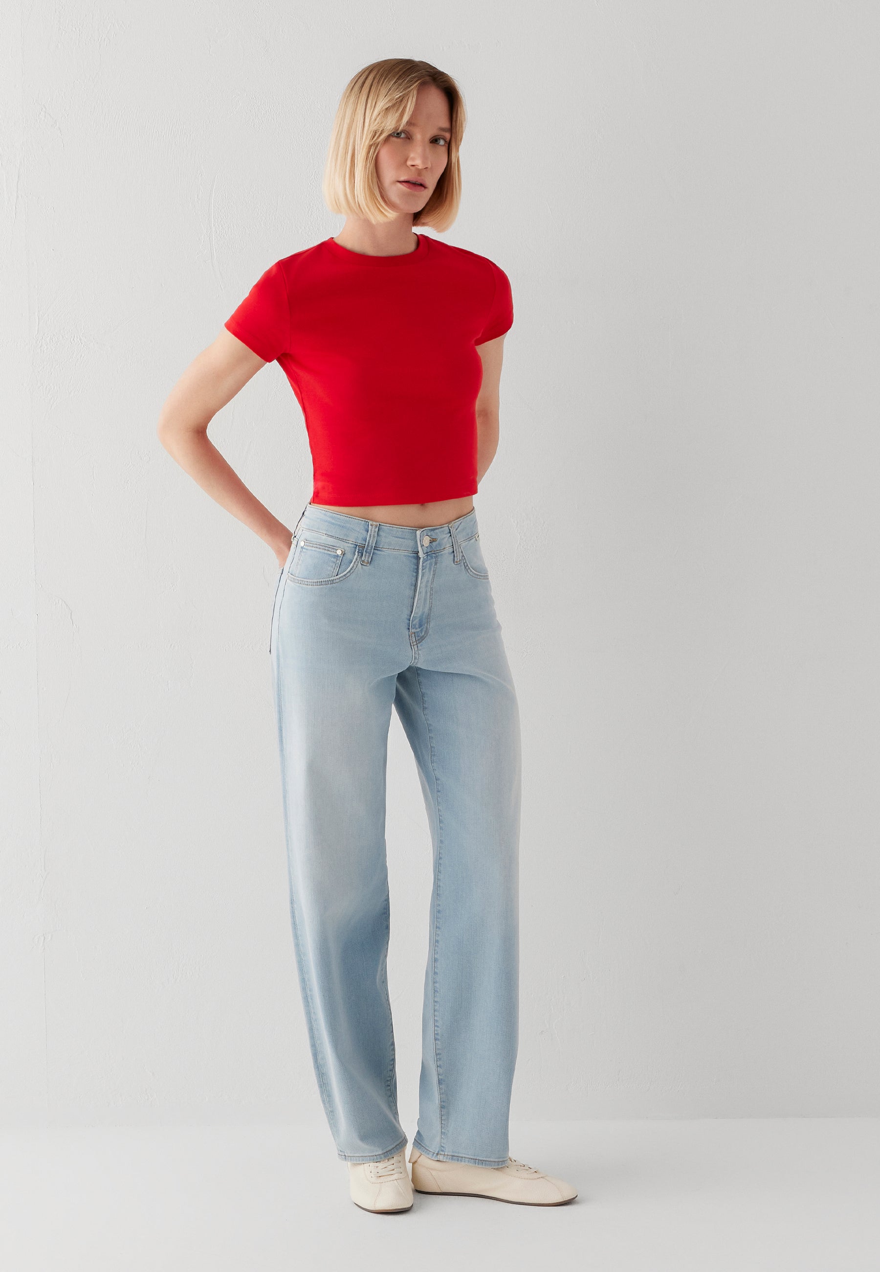 Mavi Damen Jeans Ice Brushed Str