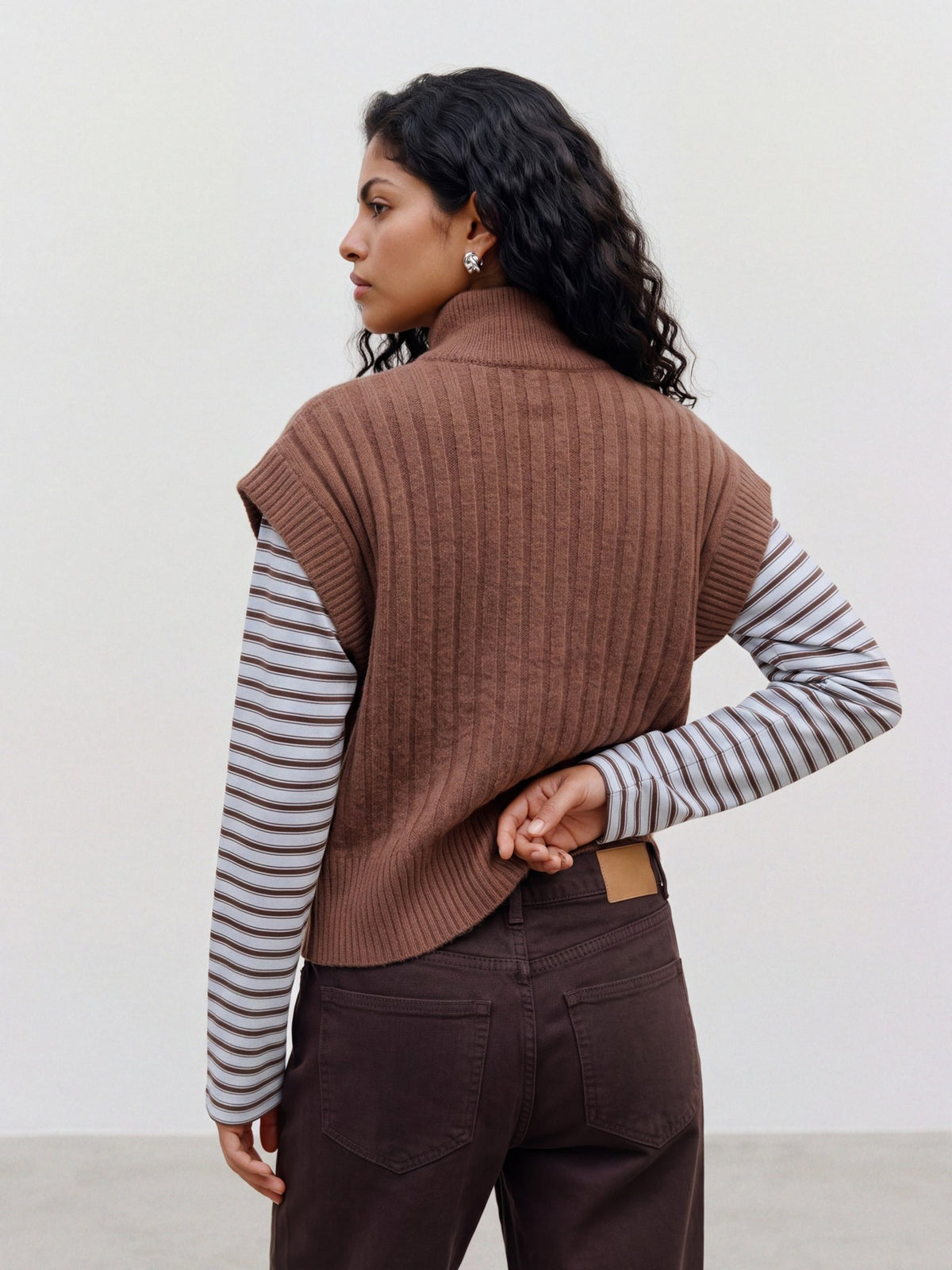 Vero Moda Damen Indoorwesten Cocoa Brown/Mel