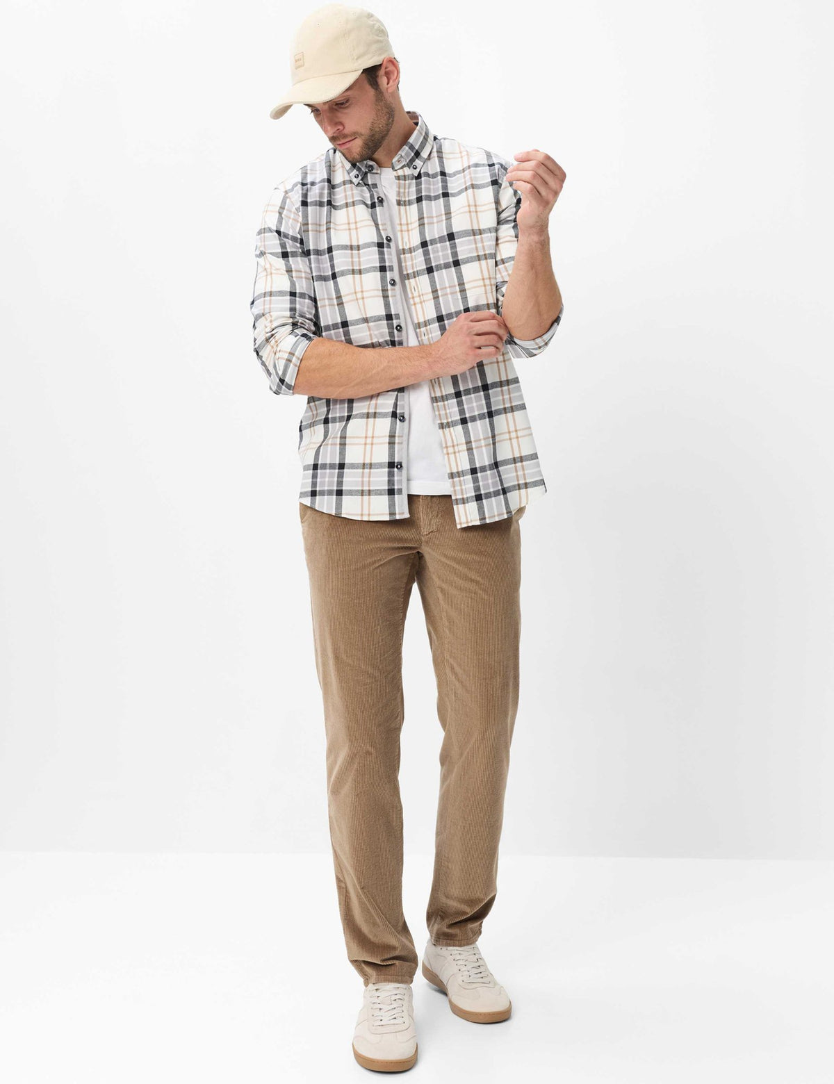 Brax Herren Hemden Chalk White