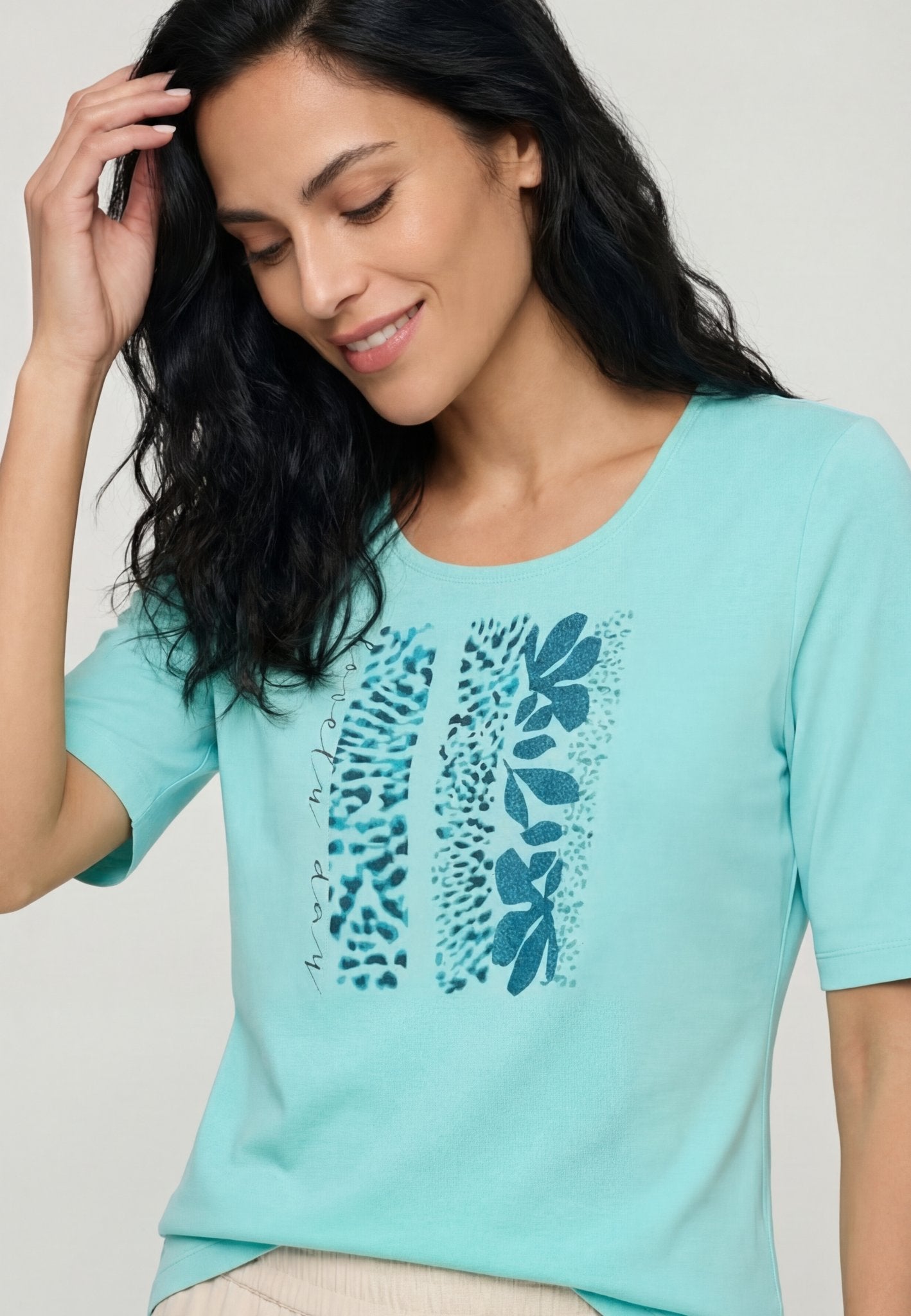 Olsen Damen T-Shirts Pool Blue