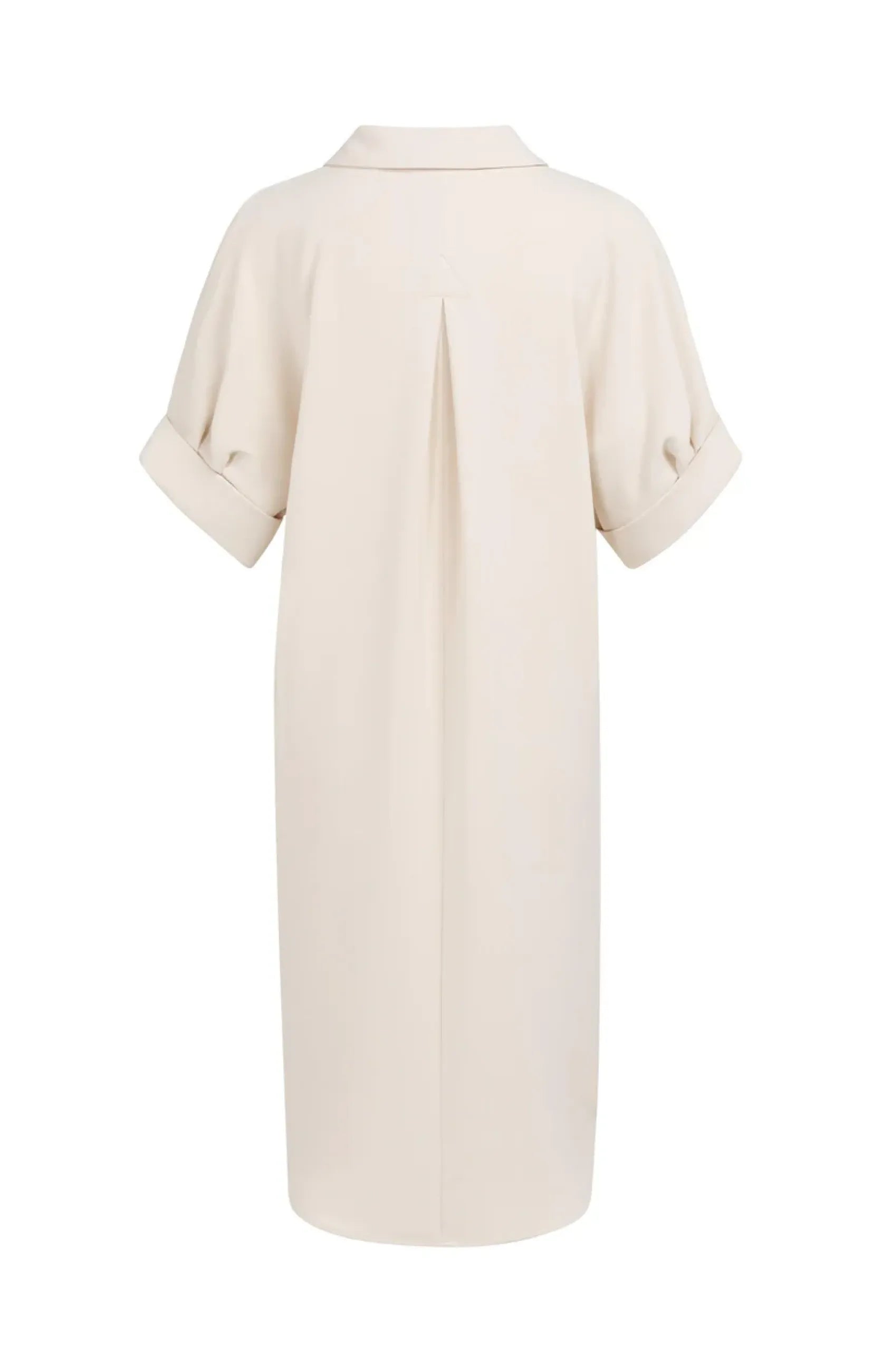Kleid mit V-Ausschnitt und Zierfalten an den Ärmeln