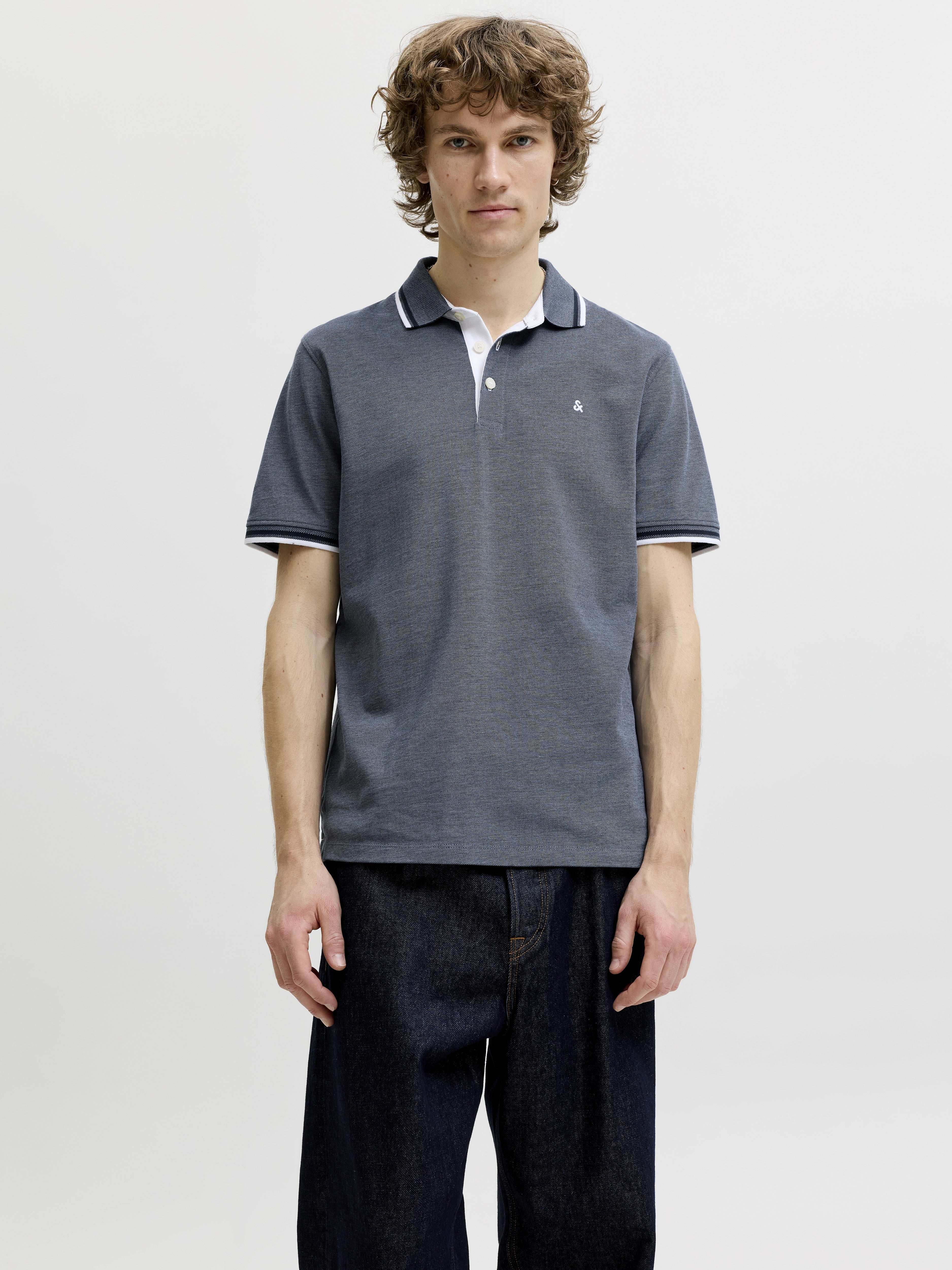 Jack & Jones Herren Polo-Shirts Blue Mirage/Pla