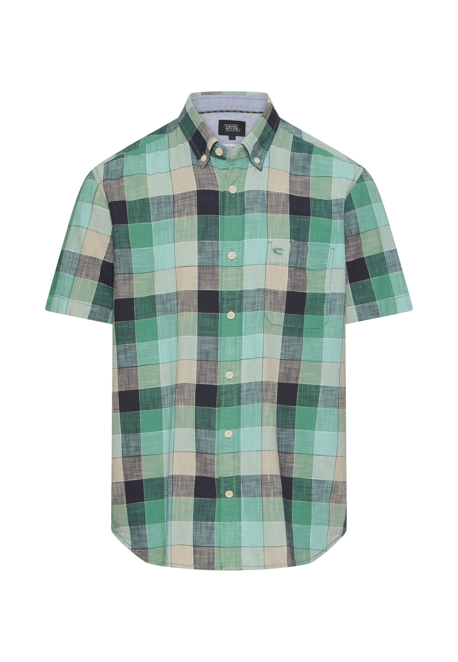 Camel active Herren Hemden kurz Lagoon Green