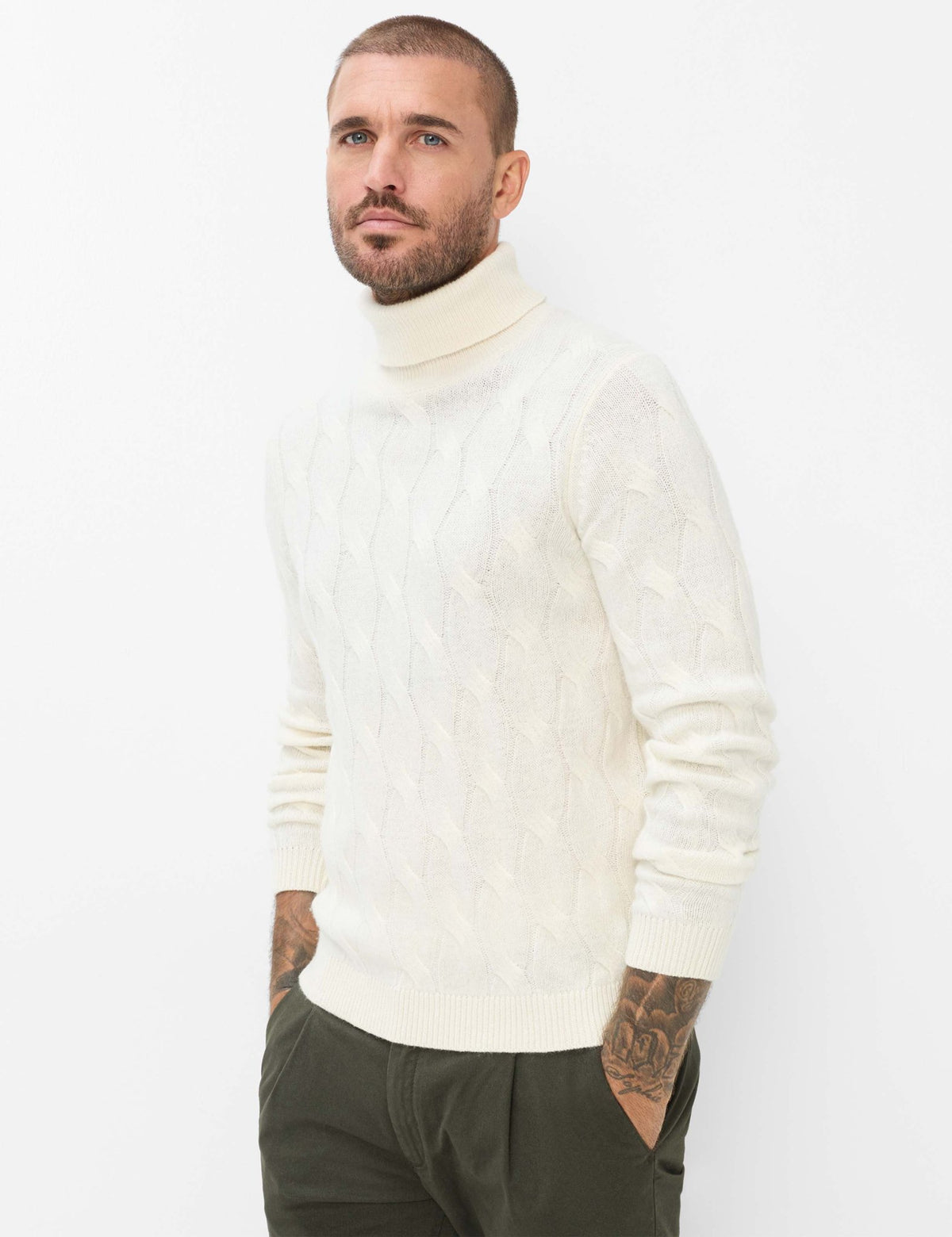 Brax Herren Pullover Offwhite