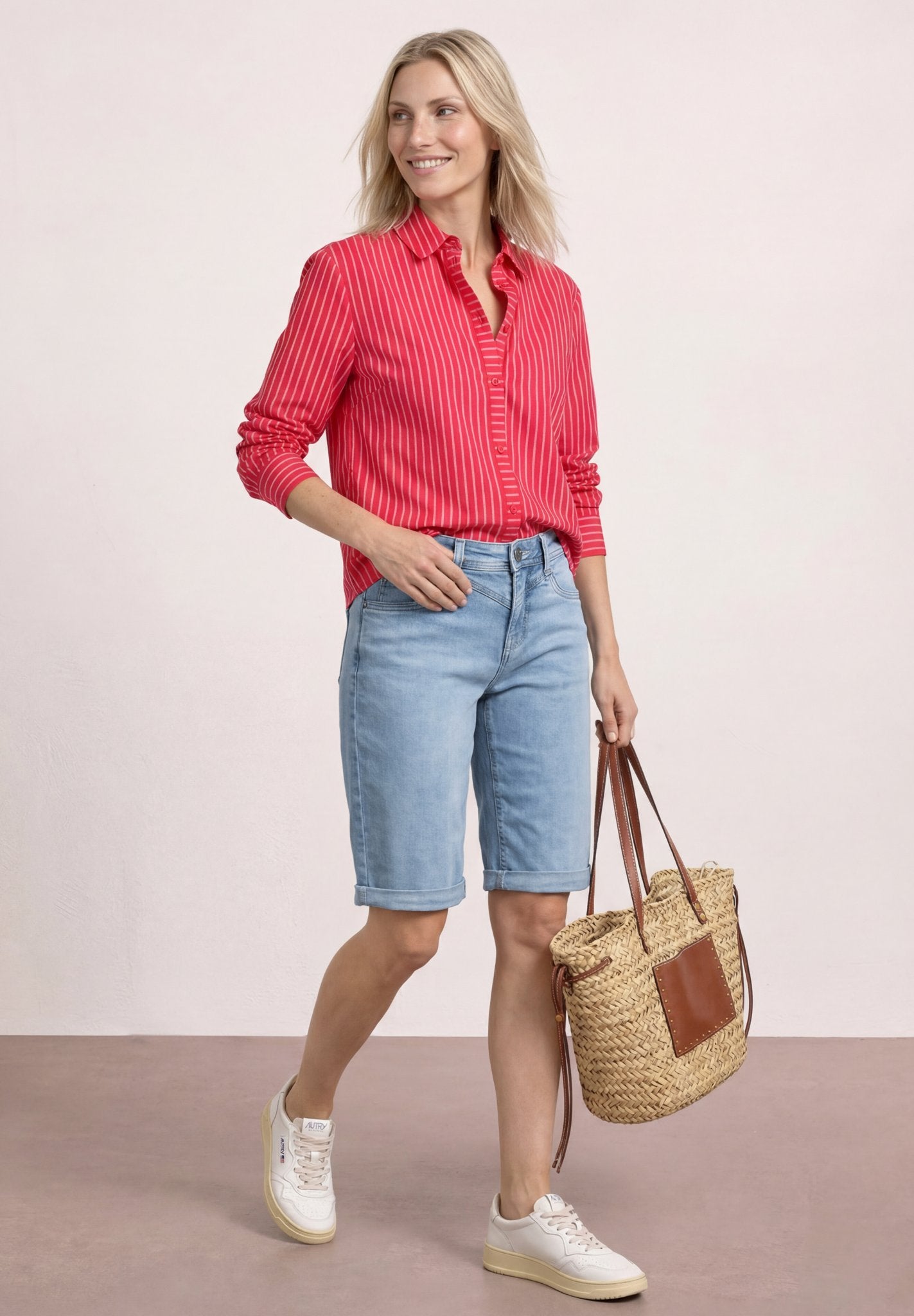 Street One Damen Hosen Light Blu
