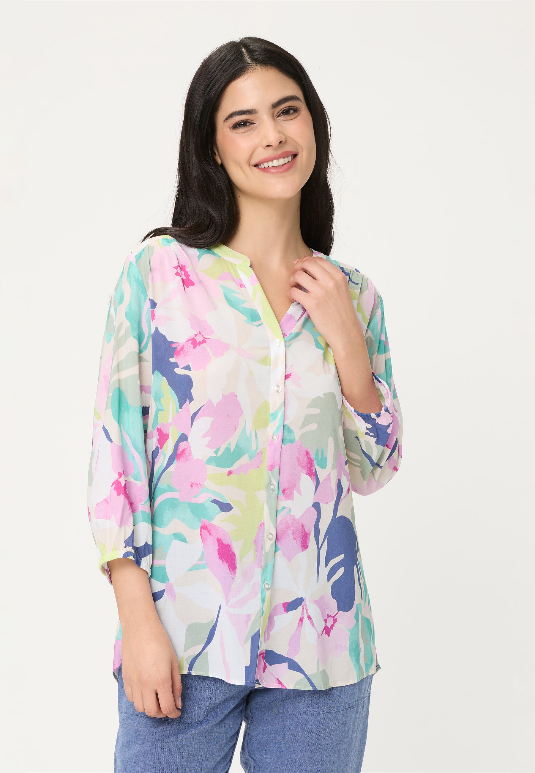 Olsen Damen Blusen Pool Blue