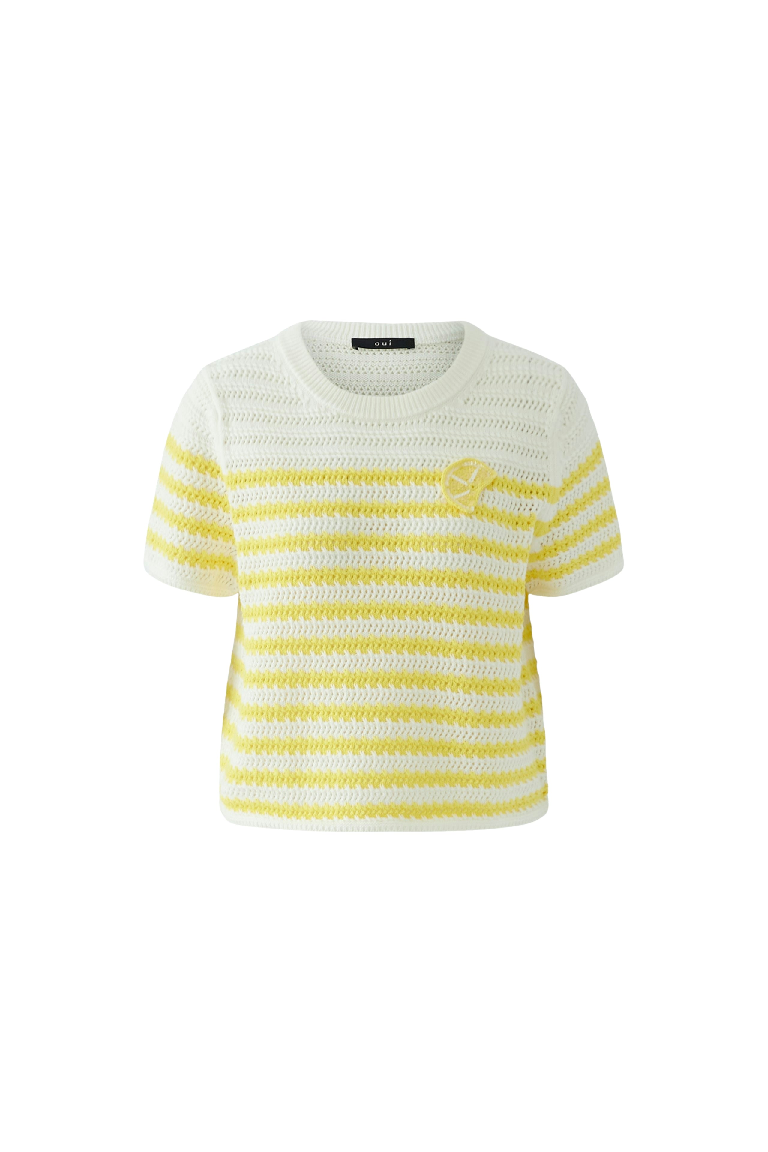 Oui Damen Pullover White Yell
