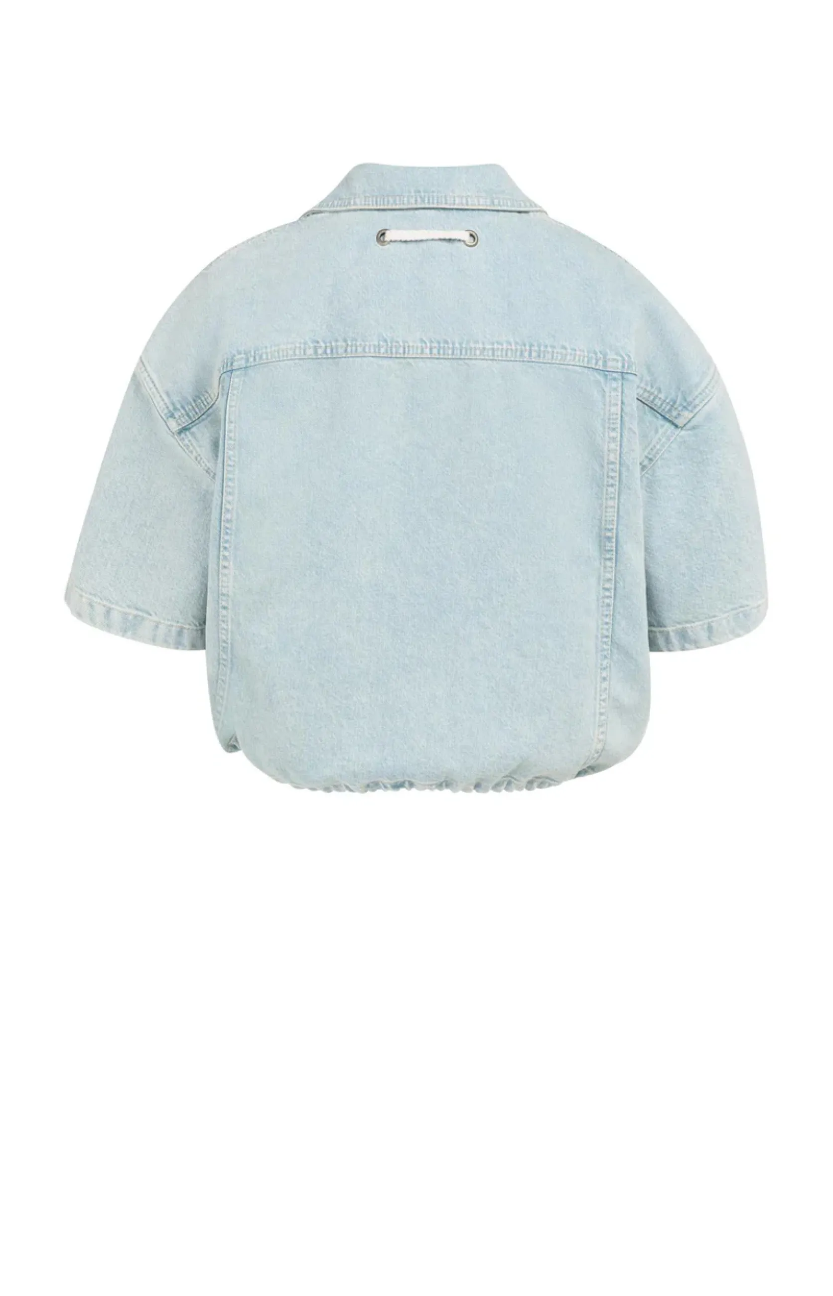 Übergroße Jeans-Arbeitsjacke mit kurzen Ärmeln